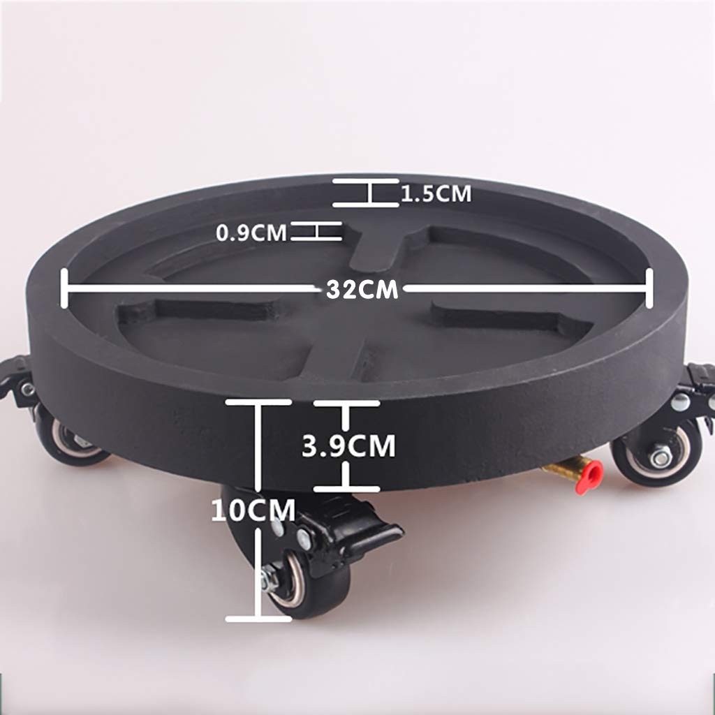 Heavy Duty Round Plant Caddy with Wheels - Mobile Flower Pot Stand with Rollers, Dolly Trolley & Saucer Tray for Indoor/Outdoor Use - Perfect for Moving Potted Plants on Decks, Patios and Gardens