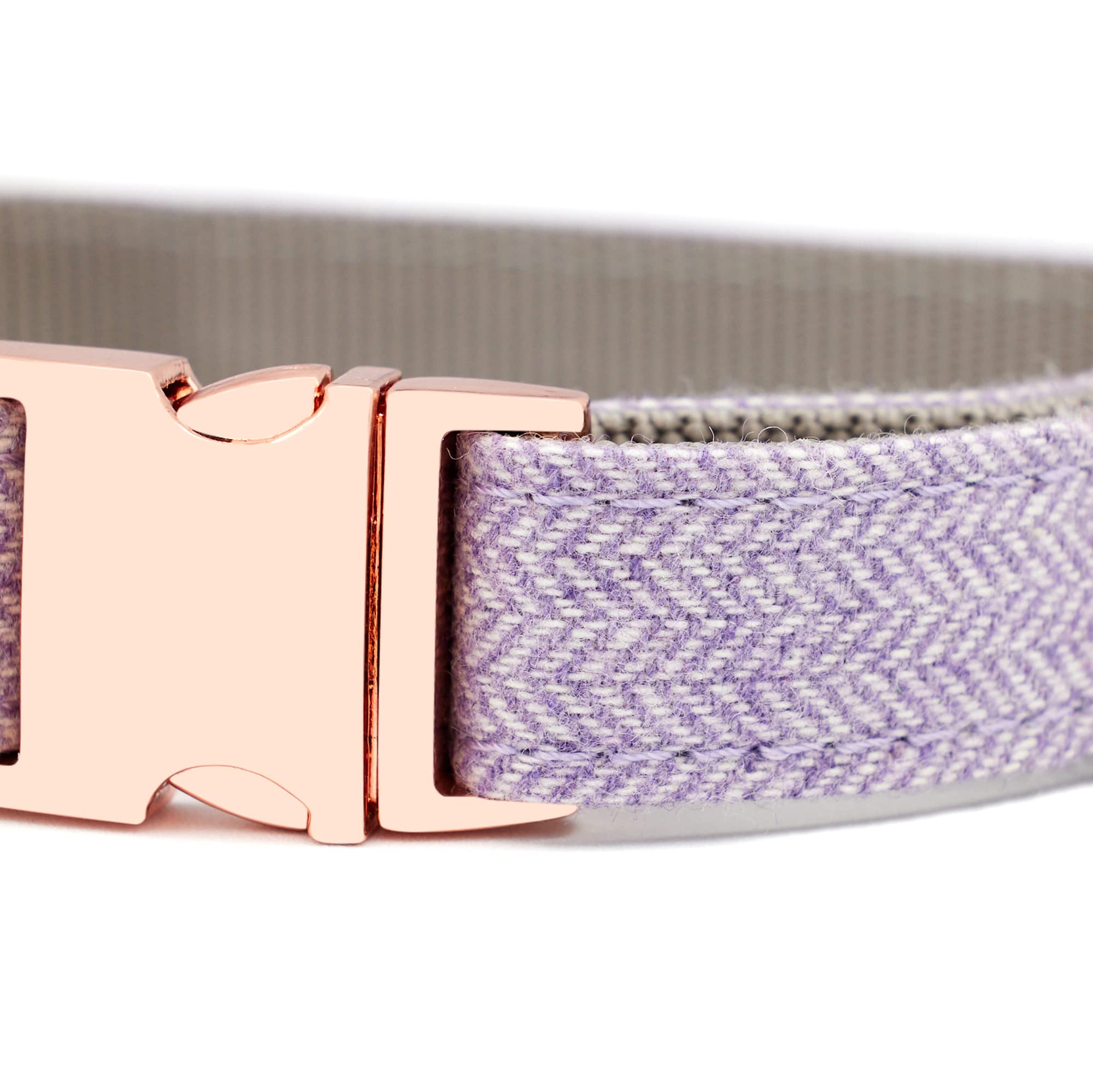Rose Gold Dog Collar & Leash Set - Lavender Nylon Pet Collar with Rose Gold Buckle, Small Size for Small Dogs | Perfect for Daily Walks, Training & Fashion Accessories