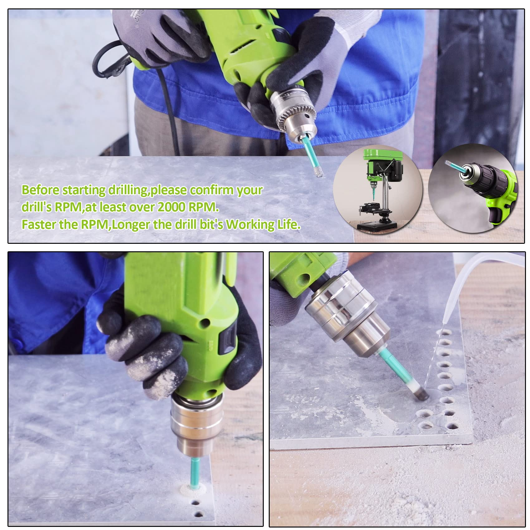 Porcelain Tile Drill Bits Set - 2pcs 1/4