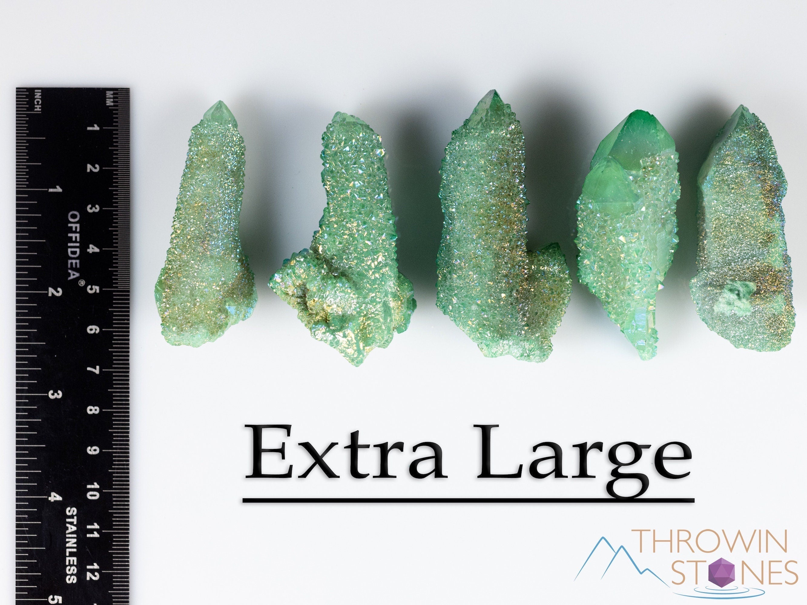 Natural Green Apple Aura Quartz Crystal Point - Rainbow Healing Stone for Meditation, Chakra Balancing & Spiritual Growth - Perfect for Home Decor, Yoga Spaces & Energy Healing