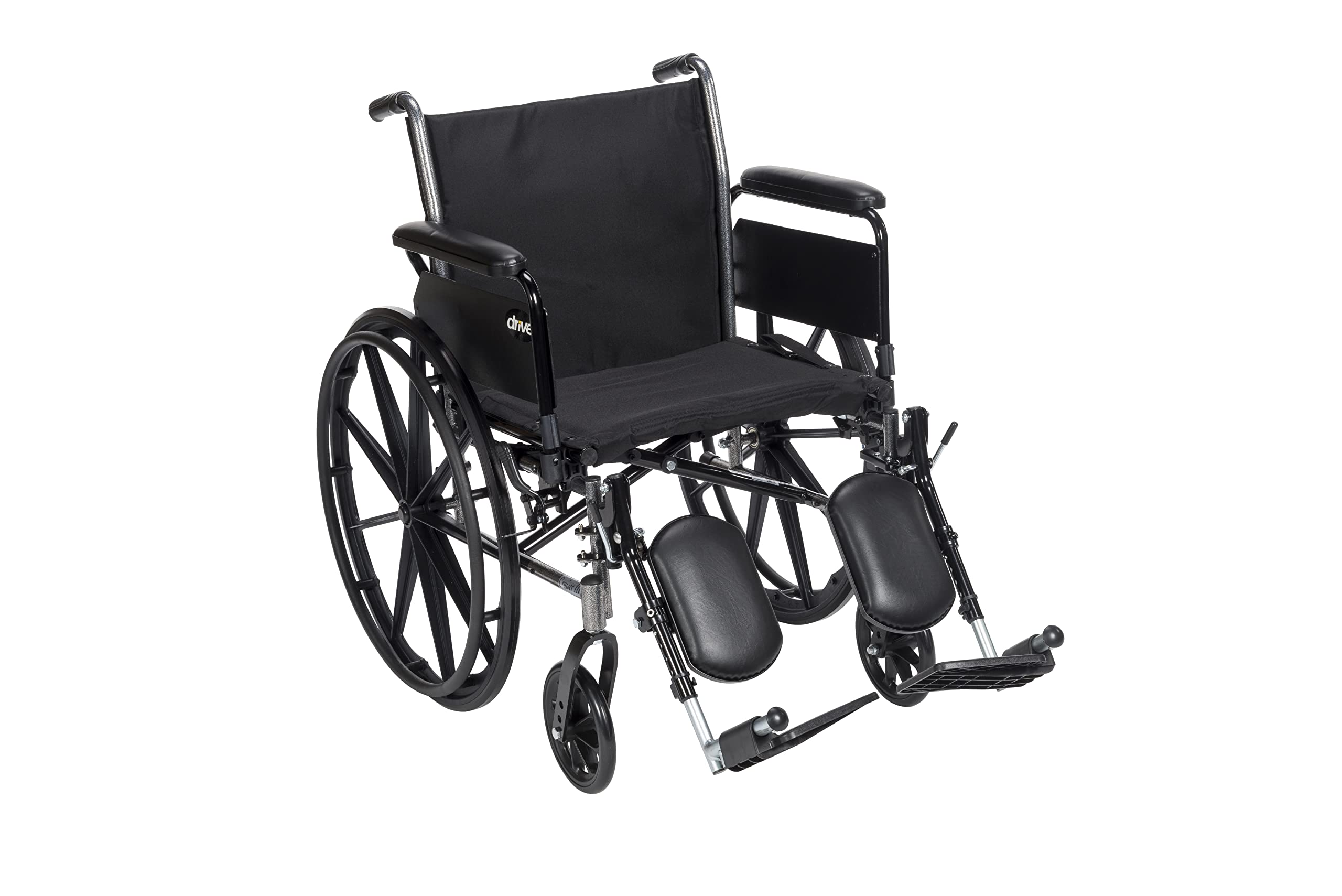 Drive Medical K320DFA-ELR Cruiser III Lightweight Folding Wheelchair with Flip-Back Arms & Elevating Leg Rests - Compact Mobility Aid for Seniors & Travel (16