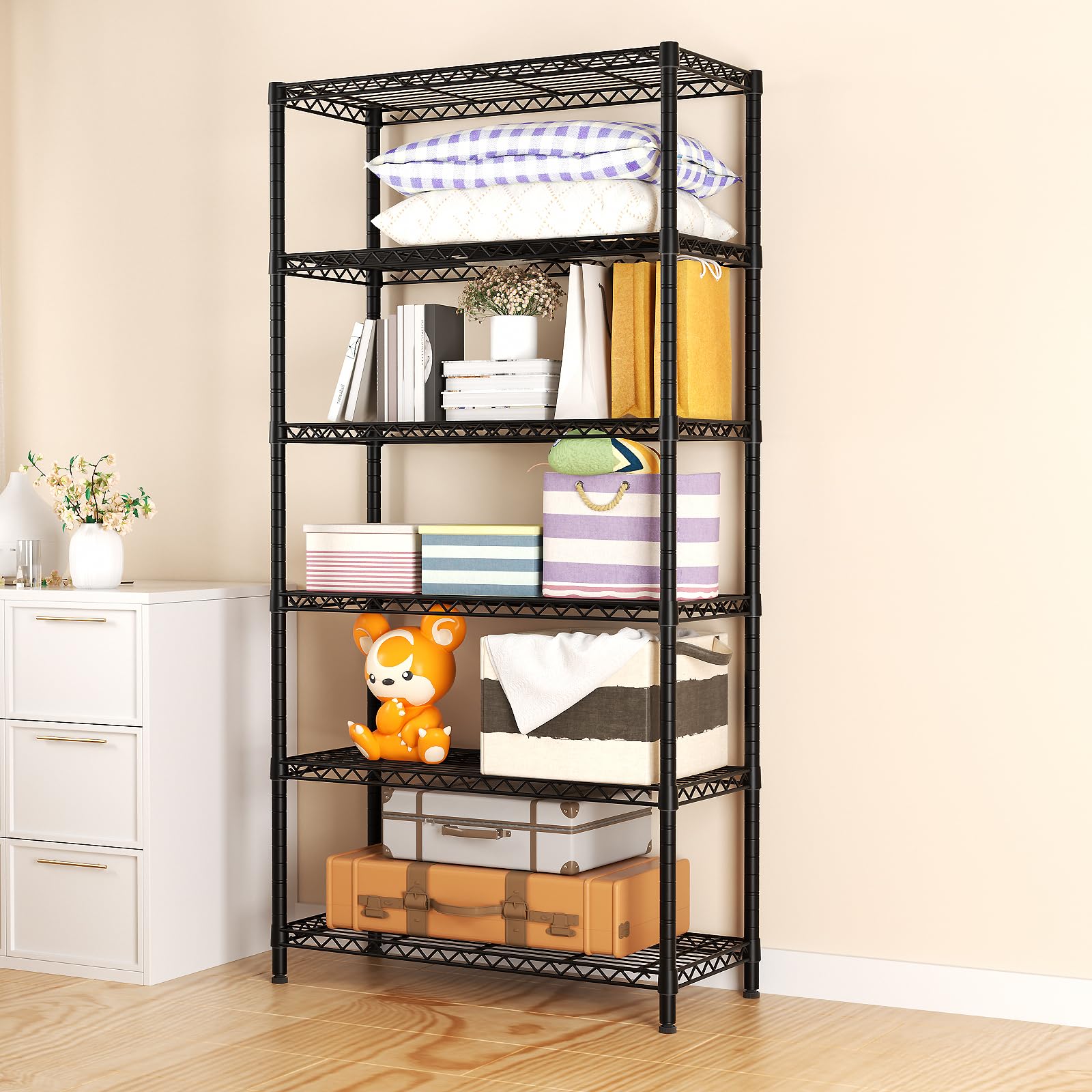 SINGAYE 6-Tier Metal Wire Shelf Organizer - 36