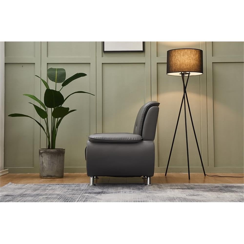 Ashley Faux Leather Living Room Loveseat Sofa - Modern Gray Small Couch for Couples, Compact Apartment & Small Space Decor - Perfect for Living Rooms, Studios & Cozy Spaces