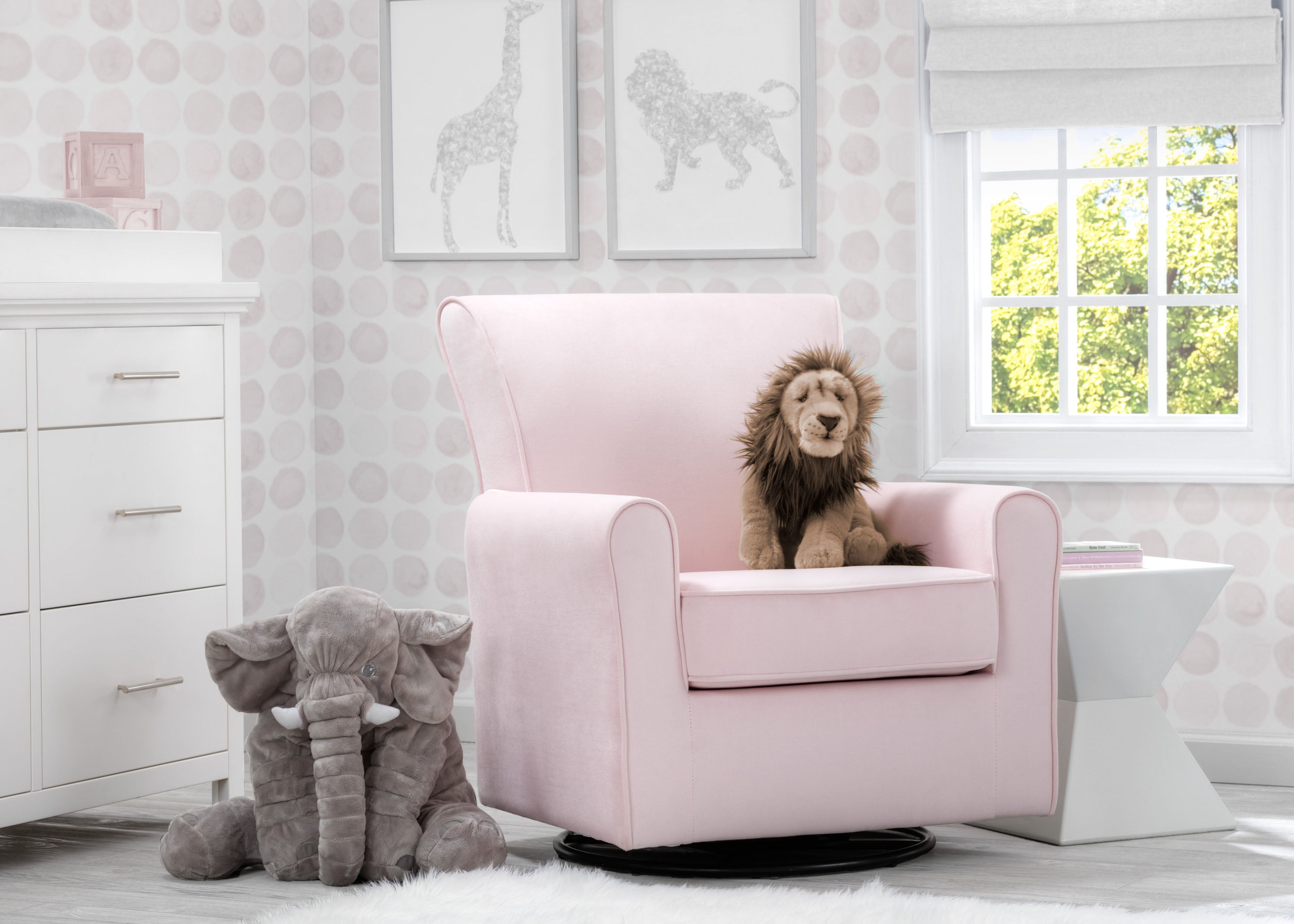 Elena Nursery Glider Swivel Rocker Chair - Comfortable Baby Rocking Chair for Breastfeeding & Nursery Room - Perfect for Nursing, Reading & Soothing Baby to Sleep