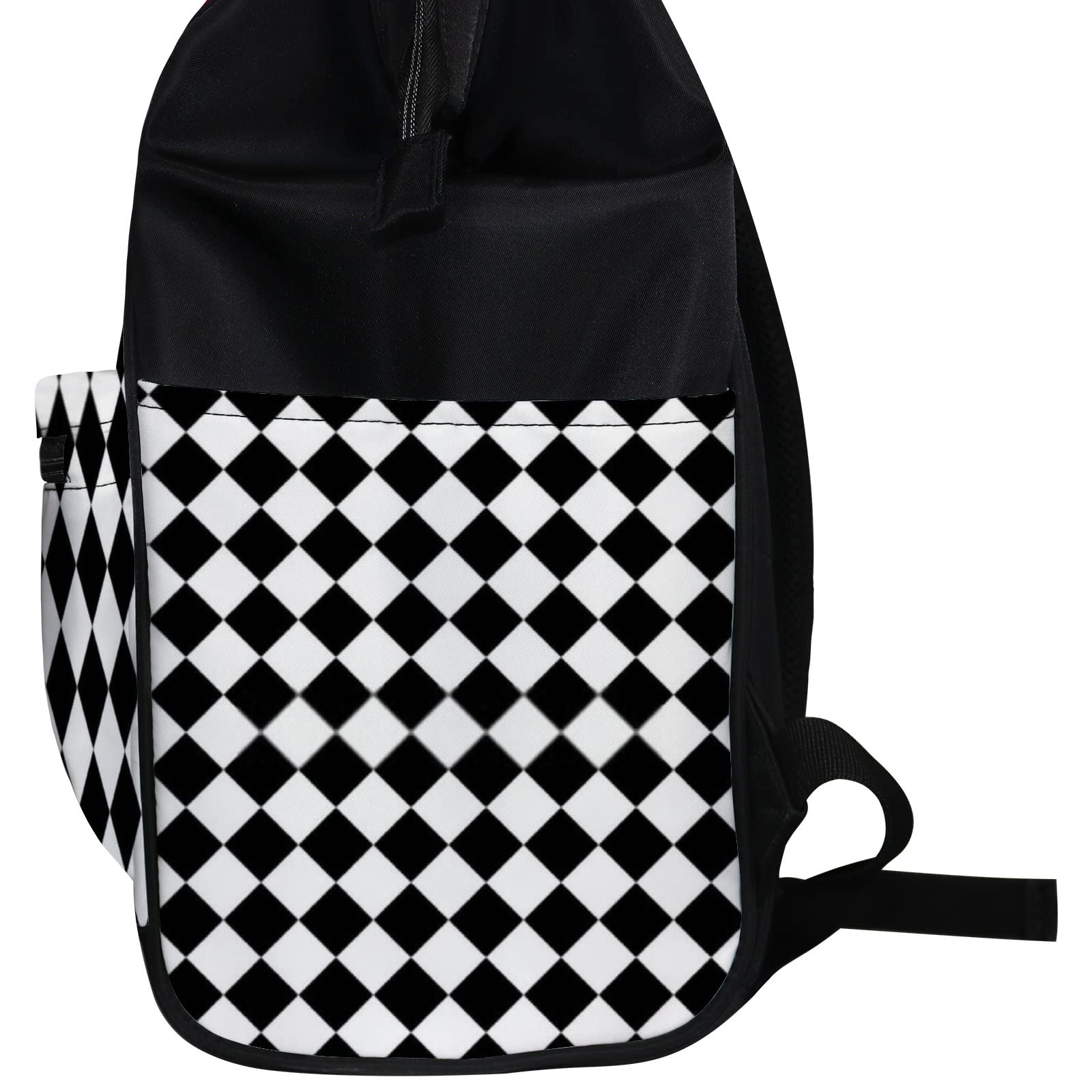 **Retro Black and White Lattice Diaper Backpack – Waterproof Baby Nappy Changing Bag with Large Capacity, Durable & Stylish for Women & Men – Perfect for Travel, Work, and Everyday Use**