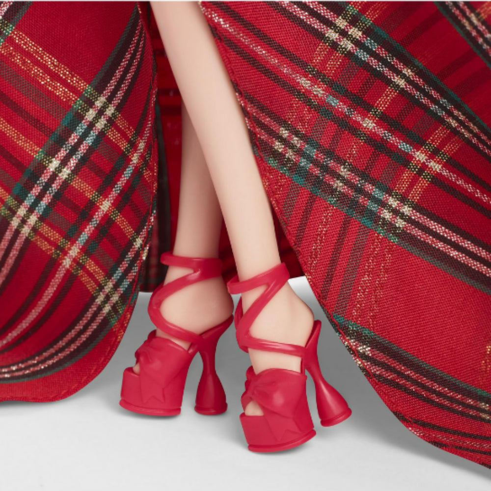 Barbie HRM61 Signature Holiday Barbie Fashion Doll - Blonde with Elegant Plaid Gown | Perfect Christmas Gift for Kids & Collectors | Holiday Playtime & Display Decor