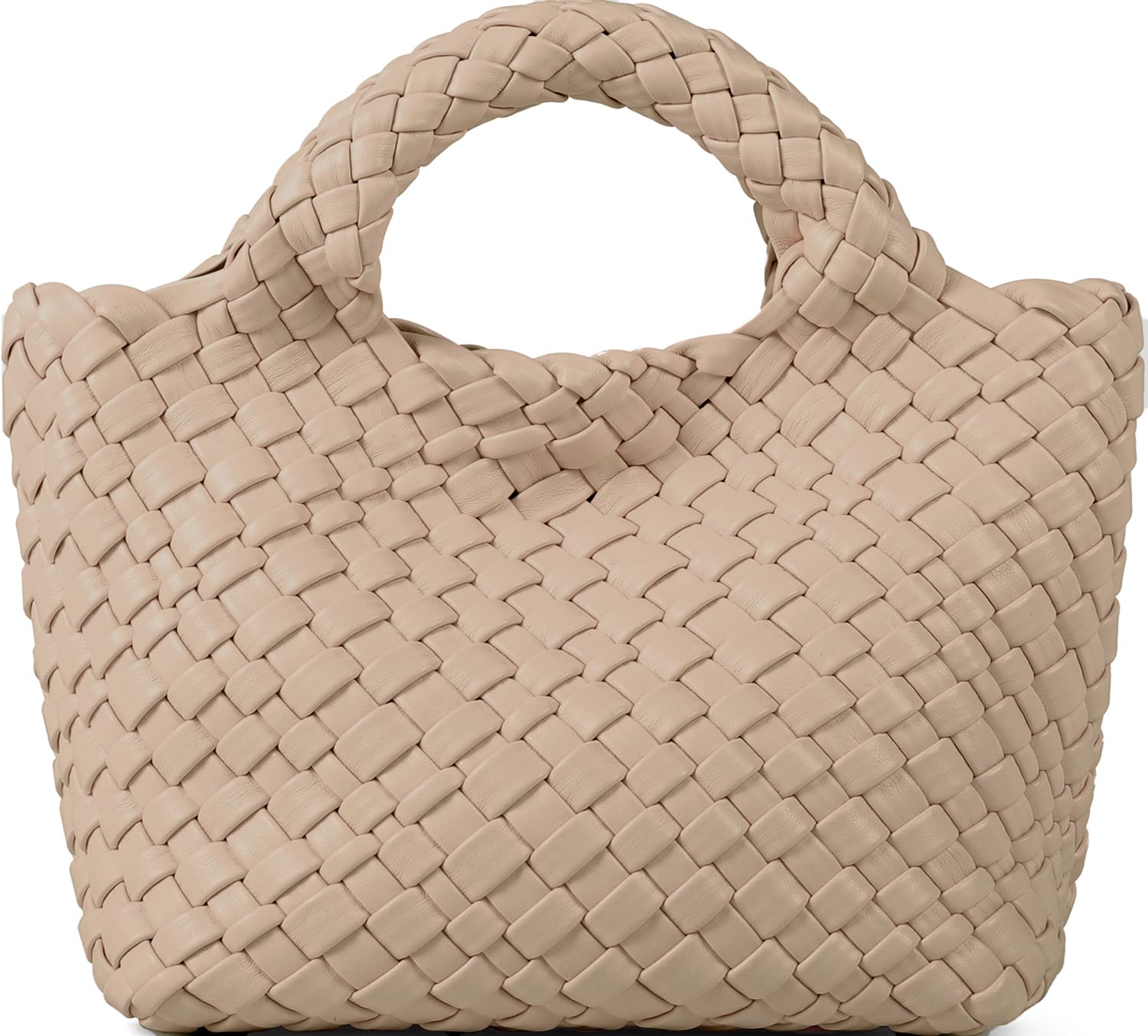 Eco-Friendly Woven Vegan Leather Handbag for Women - Handcrafted Small Purse with Mini Bag, Perfect for Travel, Beach & Everyday Use | Stylish Top Handle Shoulder Bag