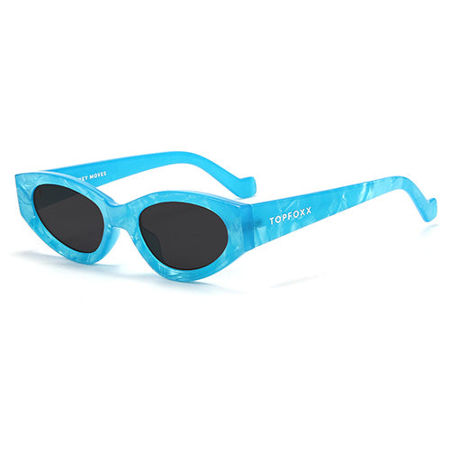Kat x Money Moves Blue Cat Eye Sunglasses for Women - Trendy UV Protection Shades for Beach, Driving & Summer Fashion