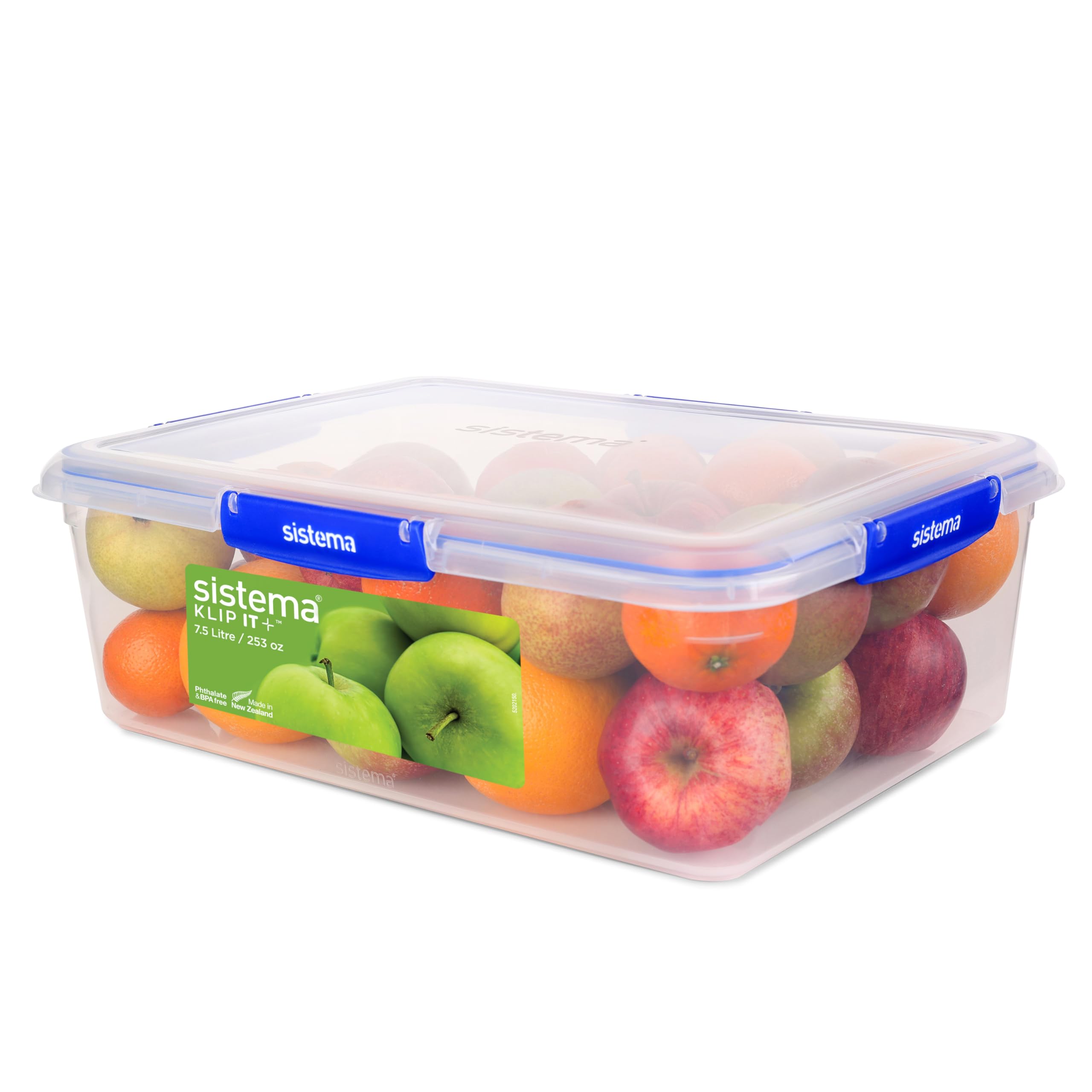 Sistema KLIP IT 7.5L Airtight Food Storage Container - BPA-Free Plastic Kitchen Organizer for Dry Food, Cereal, Snacks | Perfect for Pantry, Fridge & Meal Prep (Blue)