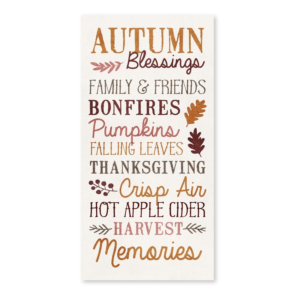 Autumn Blessings Printed Canvas Wall Art - 15x30 Inches Fall Decor for Home, Living Room, Bedroom - Perfect for Thanksgiving & Seasonal Home Decor