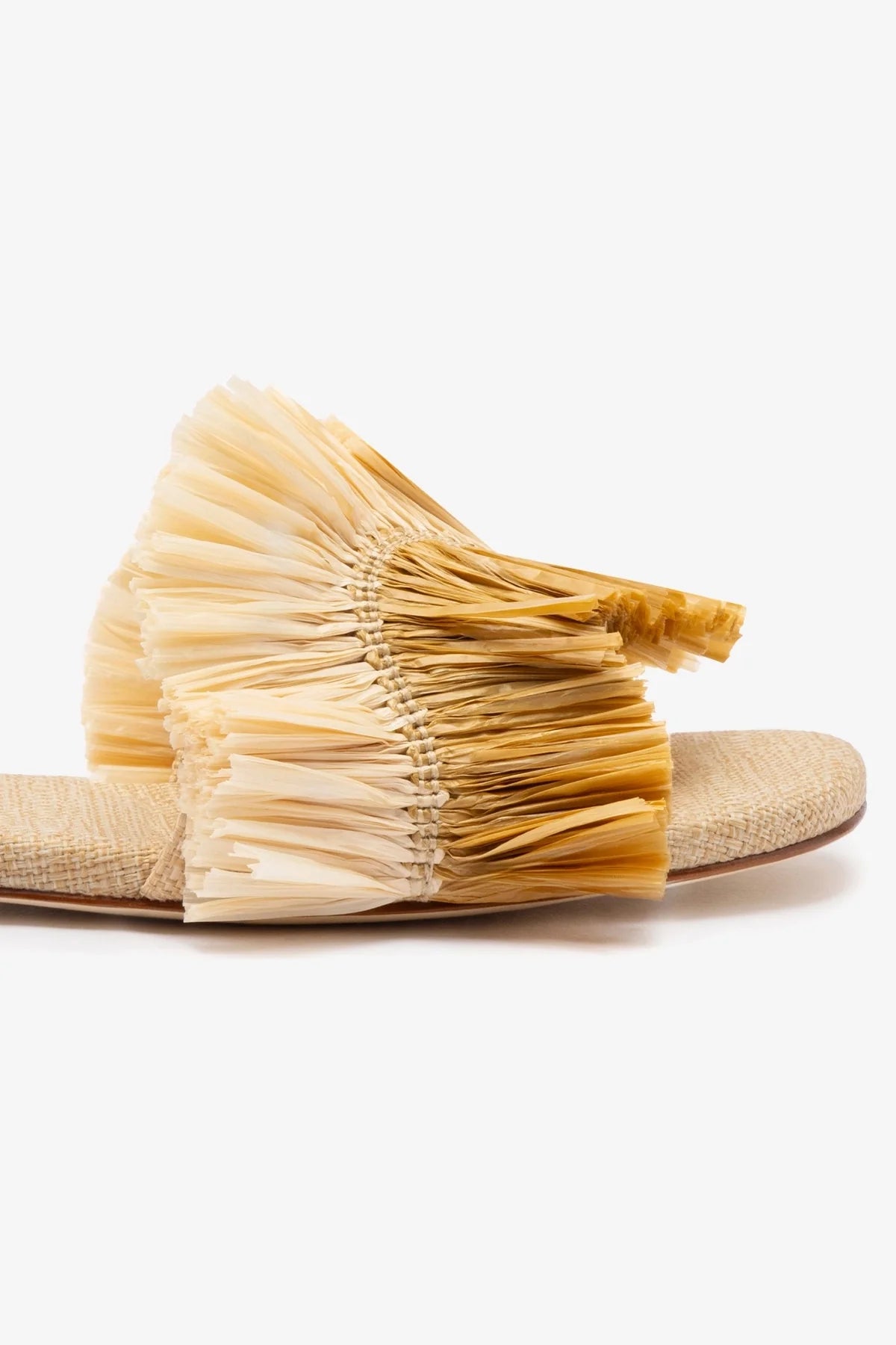 Stylish Ivy Fringe Flat Sandals in Beige Raffia - Perfect for Summer Beach Vacations & Boho Fashion Outfits