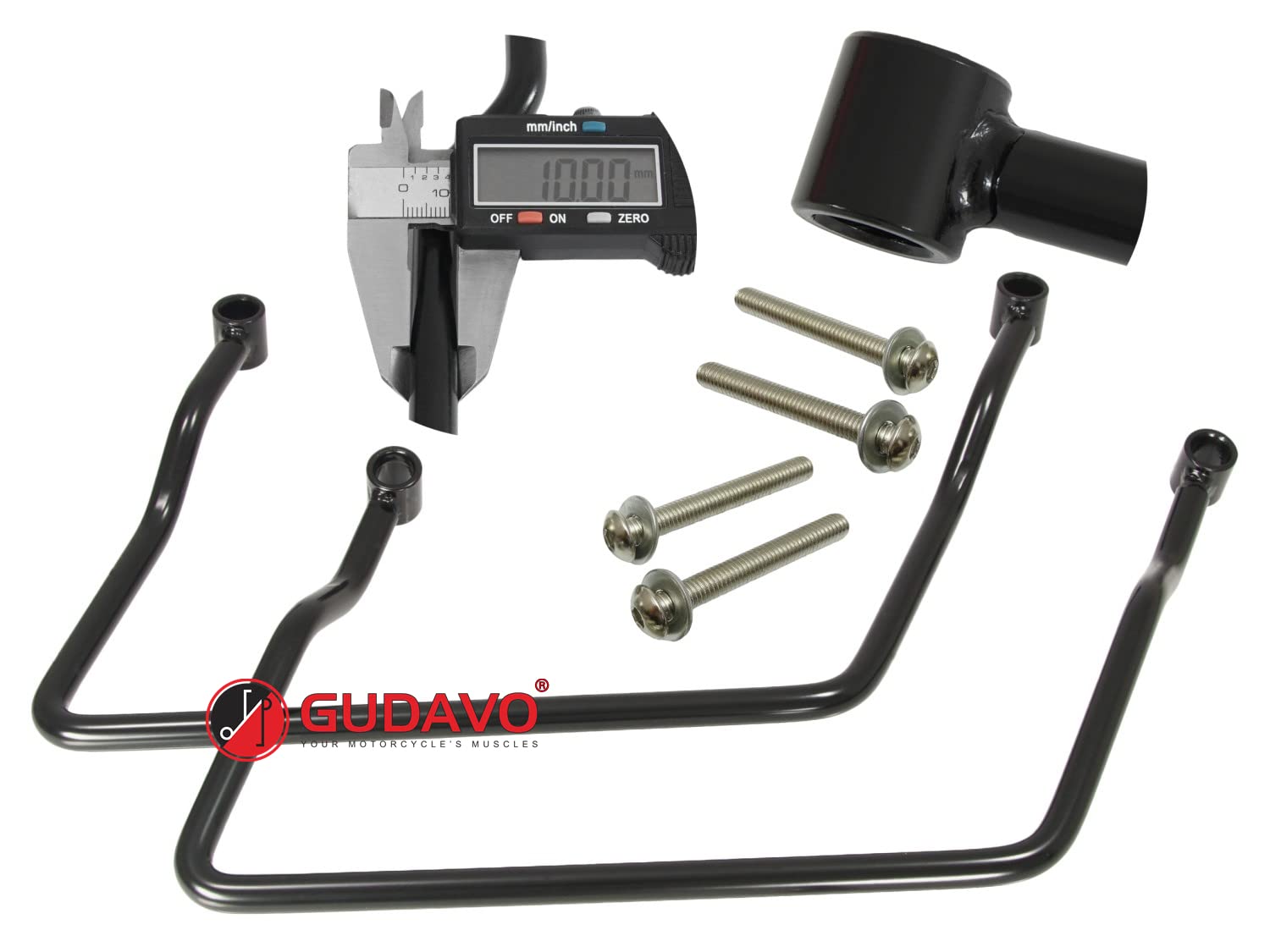 Steel Luggage Bracket Saddlebag Pannier Support Bars - Compatible with Kawasaki VULCAN VN2000/VN900, Yamaha XVS1100/XVZ1300, Harley Davidson Softail - Heavy Duty Black Motorcycle Accessory - Perfect for Long Distance Touring & Adventure Riding