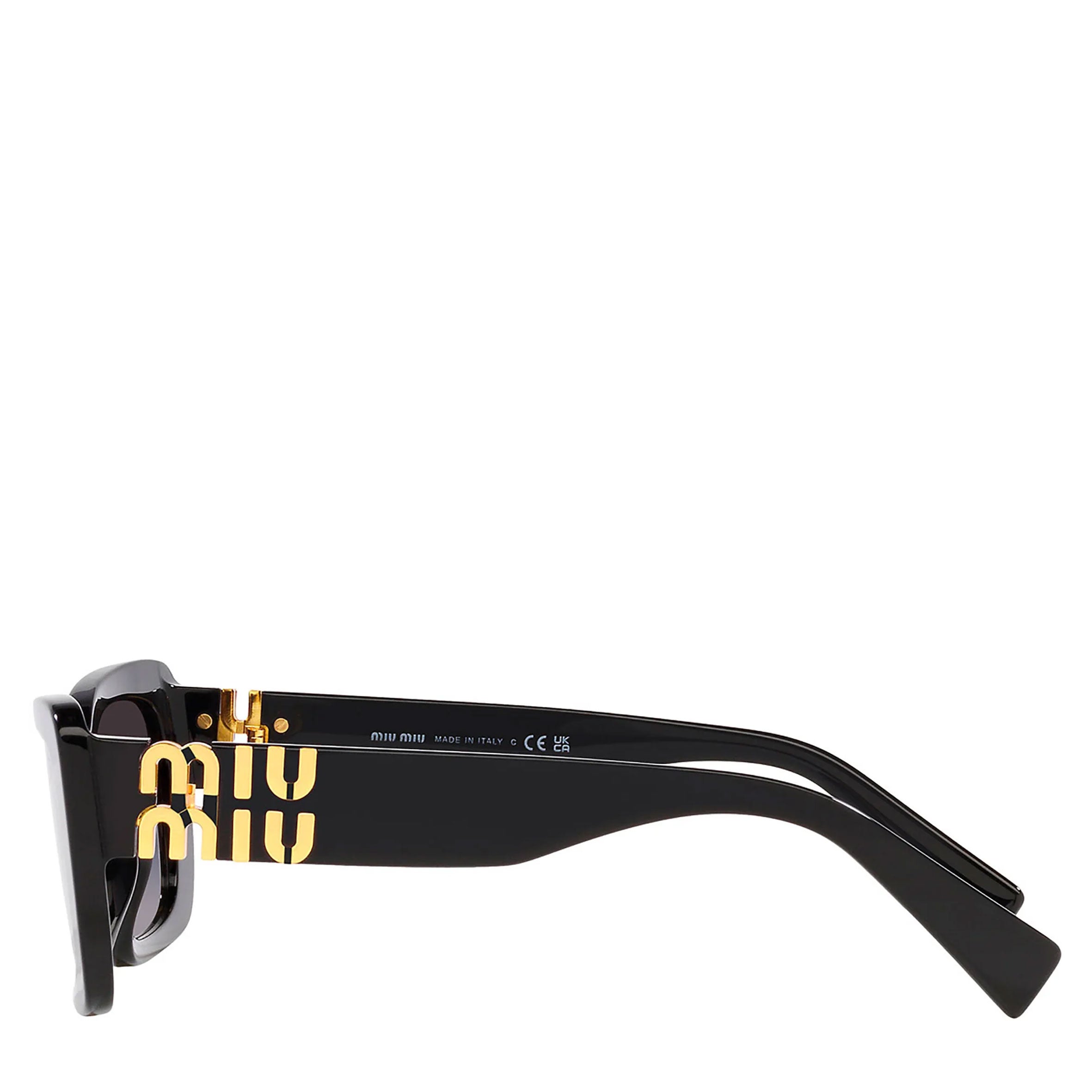 Miu Miu MU07YS Black Cat Eye Sunglasses for Women - Rectangle Frame UV Protection - Perfect for Beach, Driving & Fashion Outfits