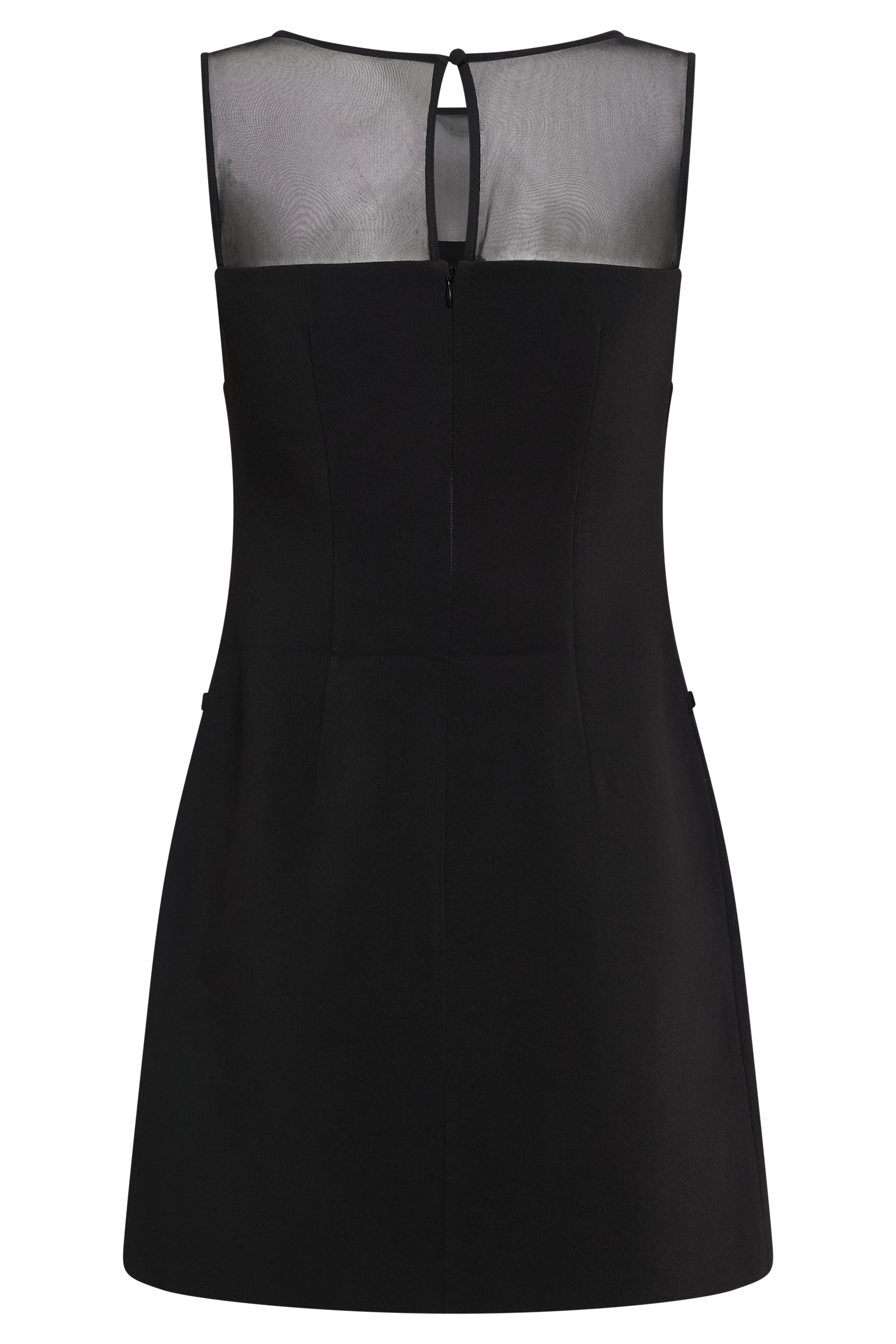 Posie Suiting Belted Mini Dress for Women - Black | Elegant Office Wear & Cocktail Party Dress