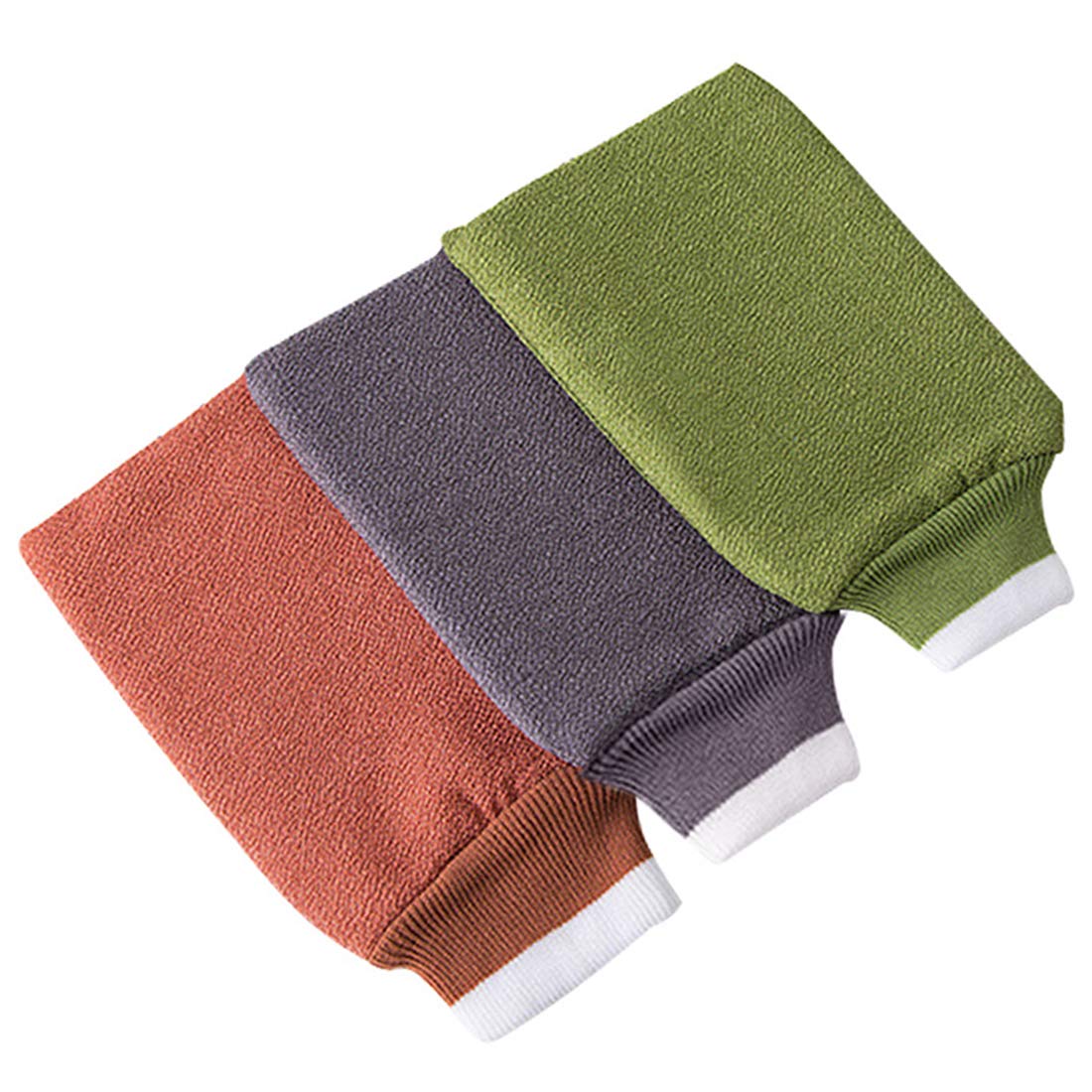 Exfoliating Gloves for Deep Cleansing - 3 Pack Double-Sided Body Scrub Mitt for Healthy Soft Skin | Perfect for Shower, Spa & Dry Brushing Routine