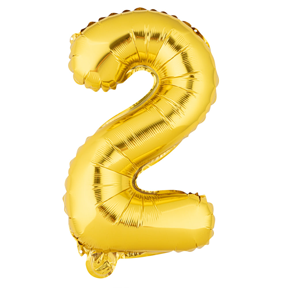Balloonify Gold Mylar Number 2 Balloon - 16 Inch Large Foil Balloon for Birthday Party Decorations - 1 Count Box - Perfect for Birthdays, Anniversaries & Baby Showers