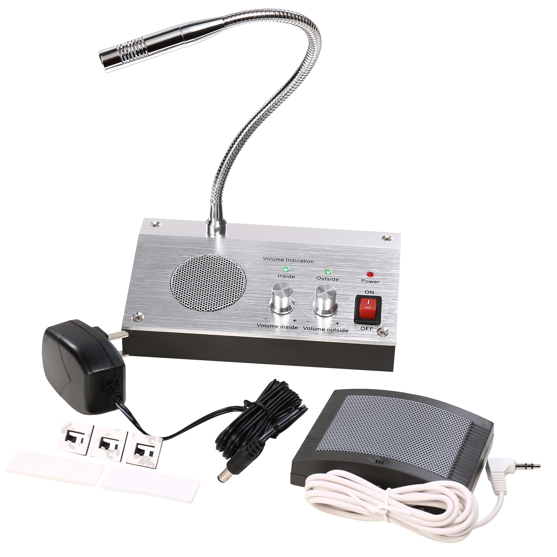 UHPPOTE Dual Way Intercom System for Bank, Office, Store, Bus Station & Hospital - Security Window Counter Interphone with External Speaker & Guard Glass (Ideal for Secure Communication in High-Traffic Areas)