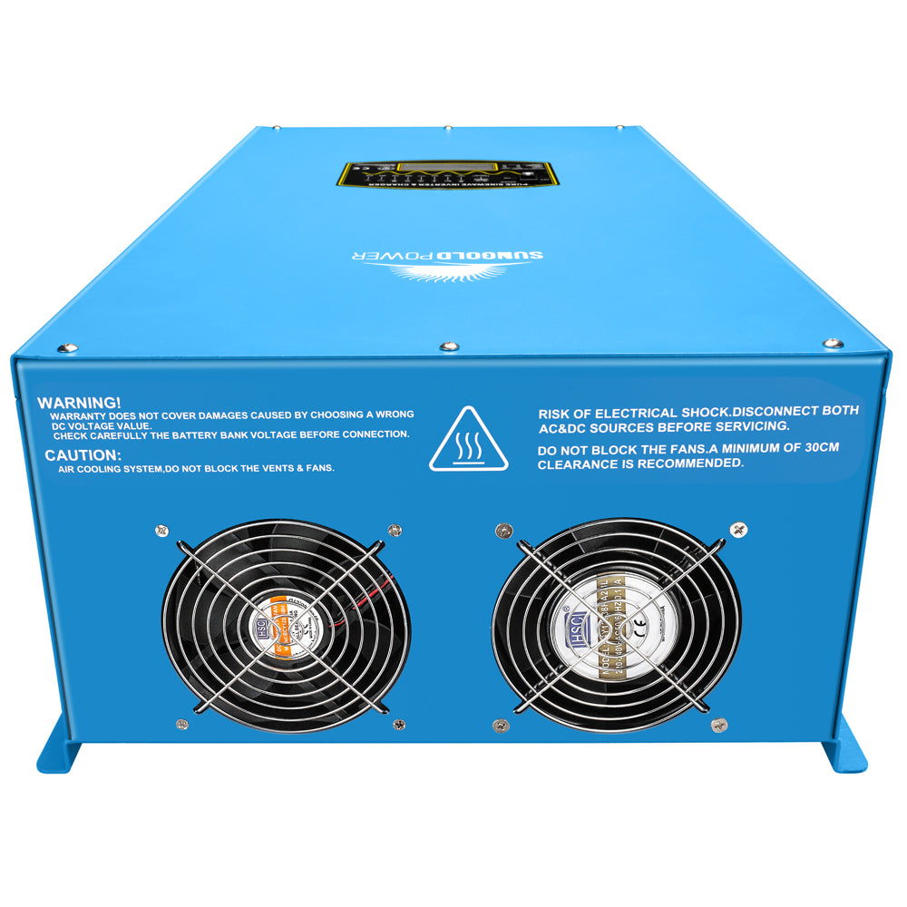 SunGoldPower 10000W 24V Pure Sine Wave Inverter with Charger - Split Phase Power Converter for RVs, Solar Systems & Off-Grid Living