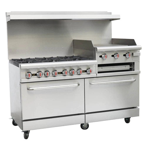 Cookline CR60 24RG NG 60 6-Burner Natural Gas Range with Dual Ovens, 24
