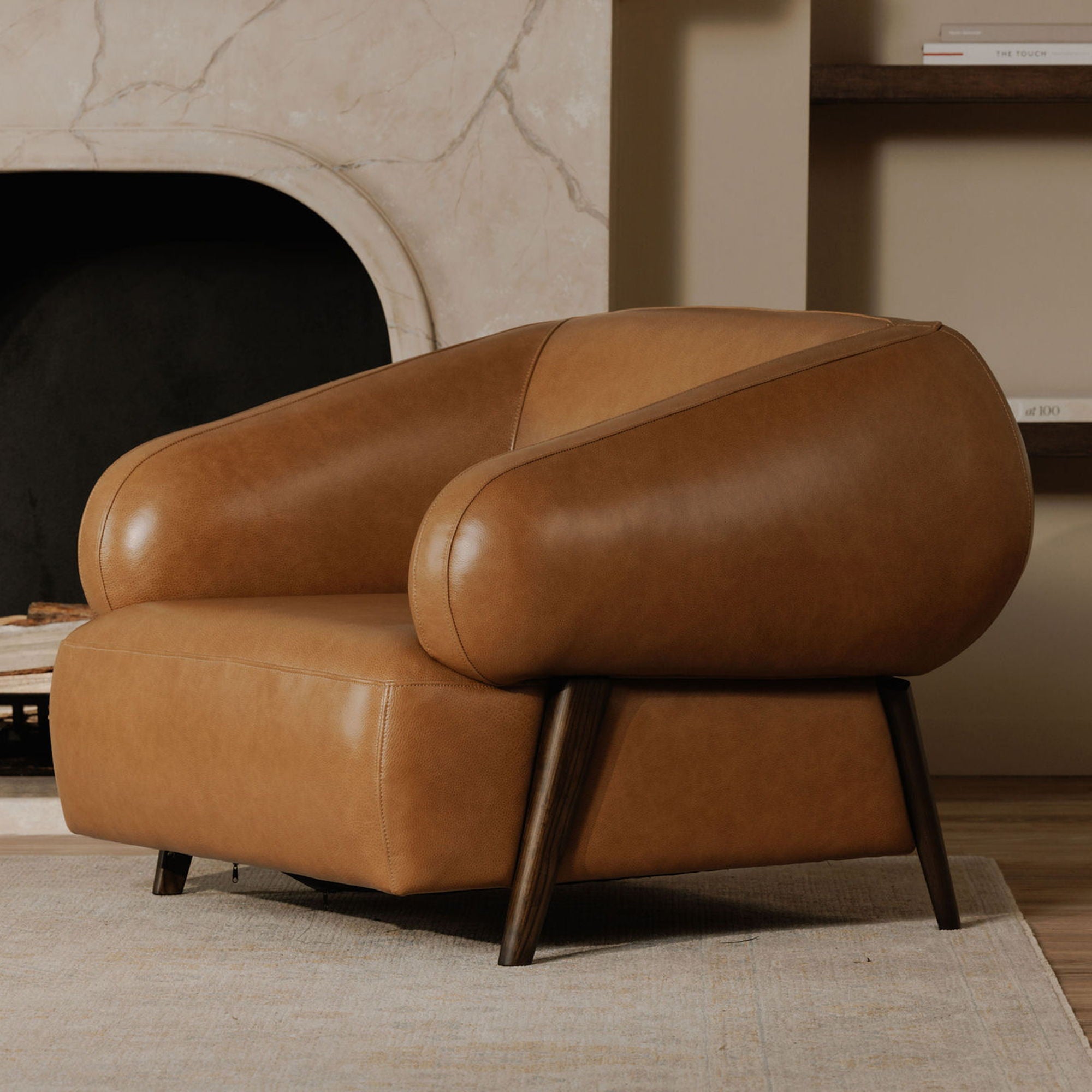 Devlin Modern Lounge Chair in Tan - Comfortable Upholstered Accent Chair for Living Room, Bedroom, or Office