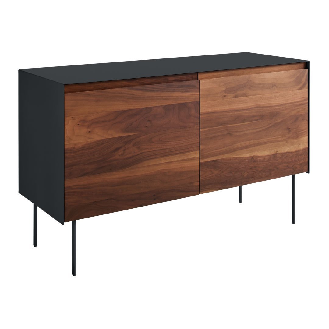 Modern 2 Door Credenza Cabinet - Stylish Storage Solution for Living Room, Bedroom & Office | Solid Wood Construction with Adjustable Shelves