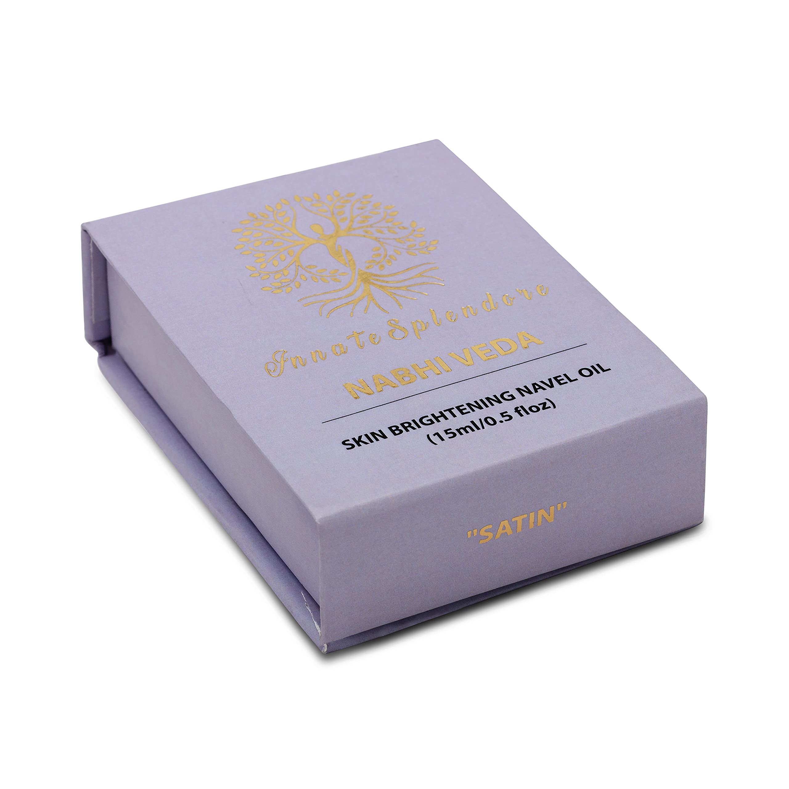 NABHI VEDA Skin Brightening Navel Oil (Satin) - Natural Belly Button Oil for Glowing Skin | Ayurvedic Care for Dryness & Dark Circles | Perfect for Nighttime Skincare Routine
