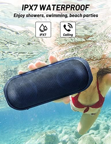 NOTABRICK Bluetooth Speaker with Colorful LED Lights - Portable Wireless Bluetooth 5.0 Speaker, 30W HD Stereo Sound, IPX7 Waterproof, 24H Playtime, 100ft Range - Perfect for Pool Parties, Camping & Outdoor Adventures