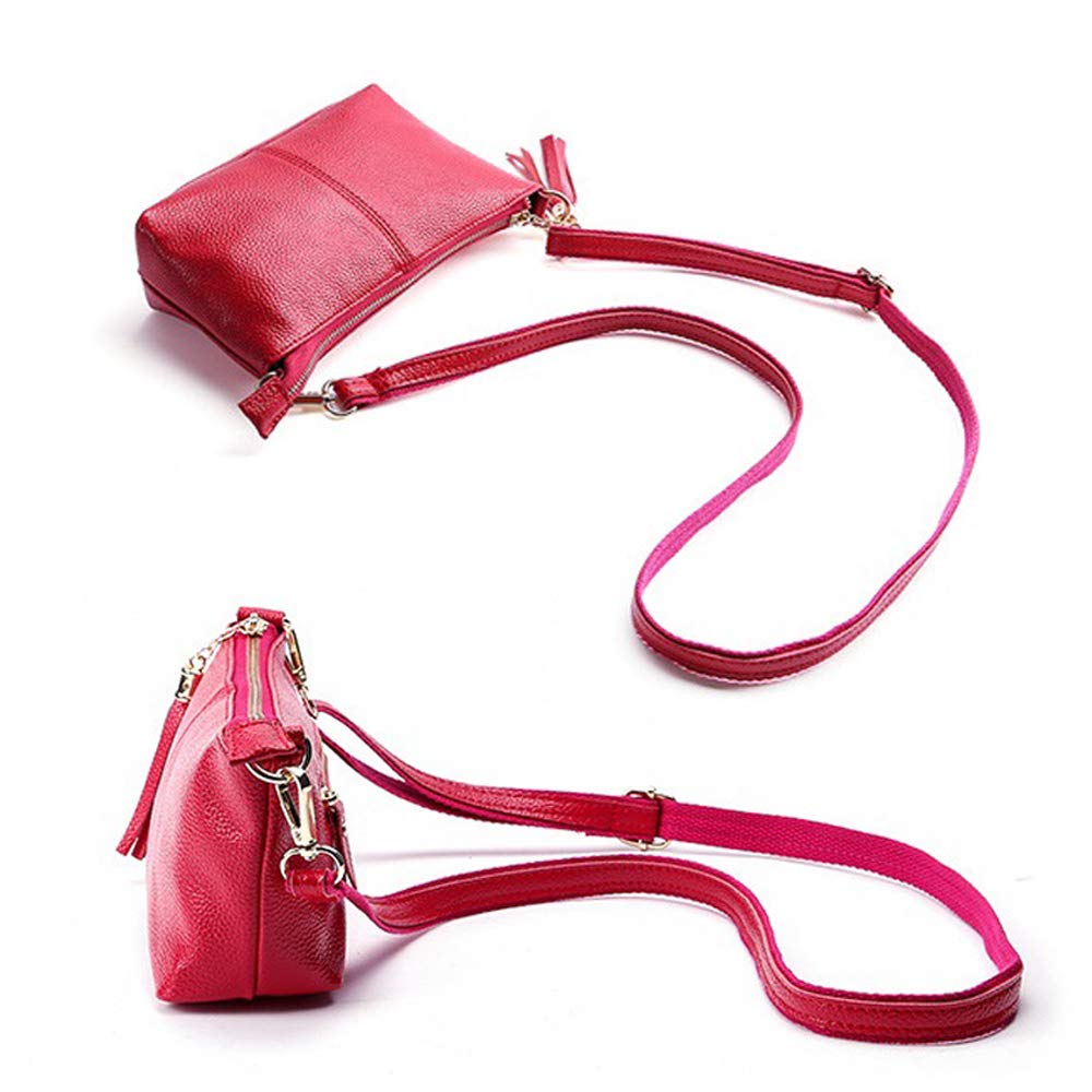 Stylish Women's Leather Messenger Bag - Small Crossbody Purse with Tassel & Phone Pocket - Perfect for Work, Travel & Everyday Use