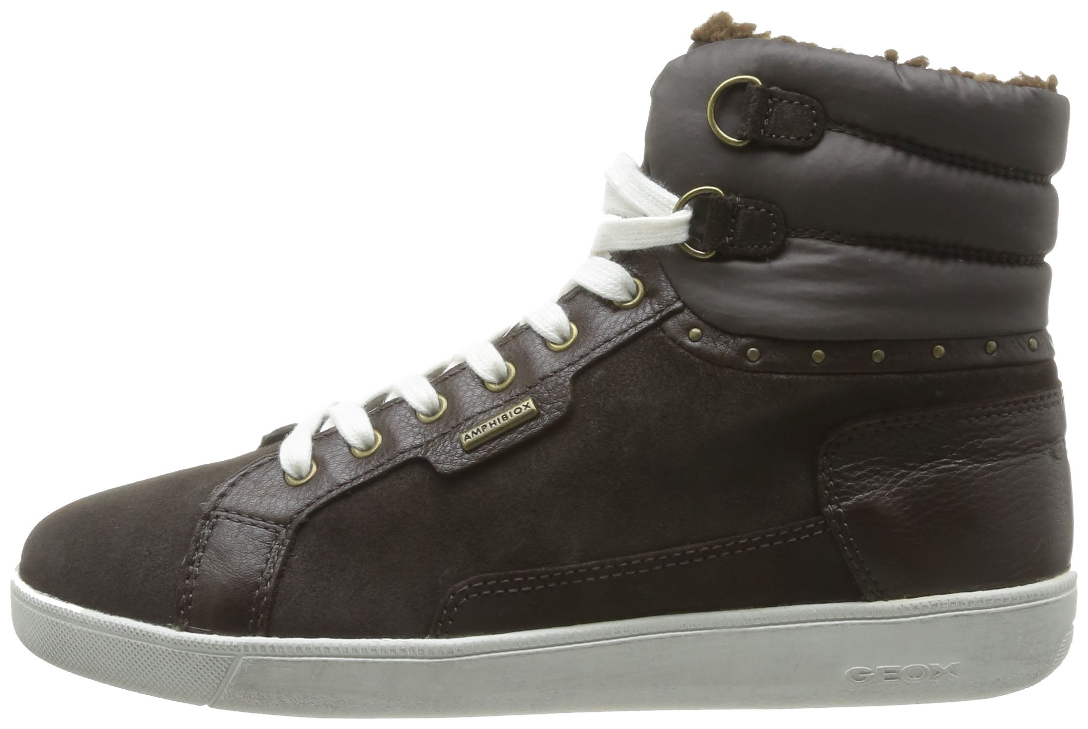 Geox Hope ABX Women's Leather Sneakers & Boots - Brown - Size US 7 - Comfortable Casual Shoes for Walking, Work & Everyday Wear