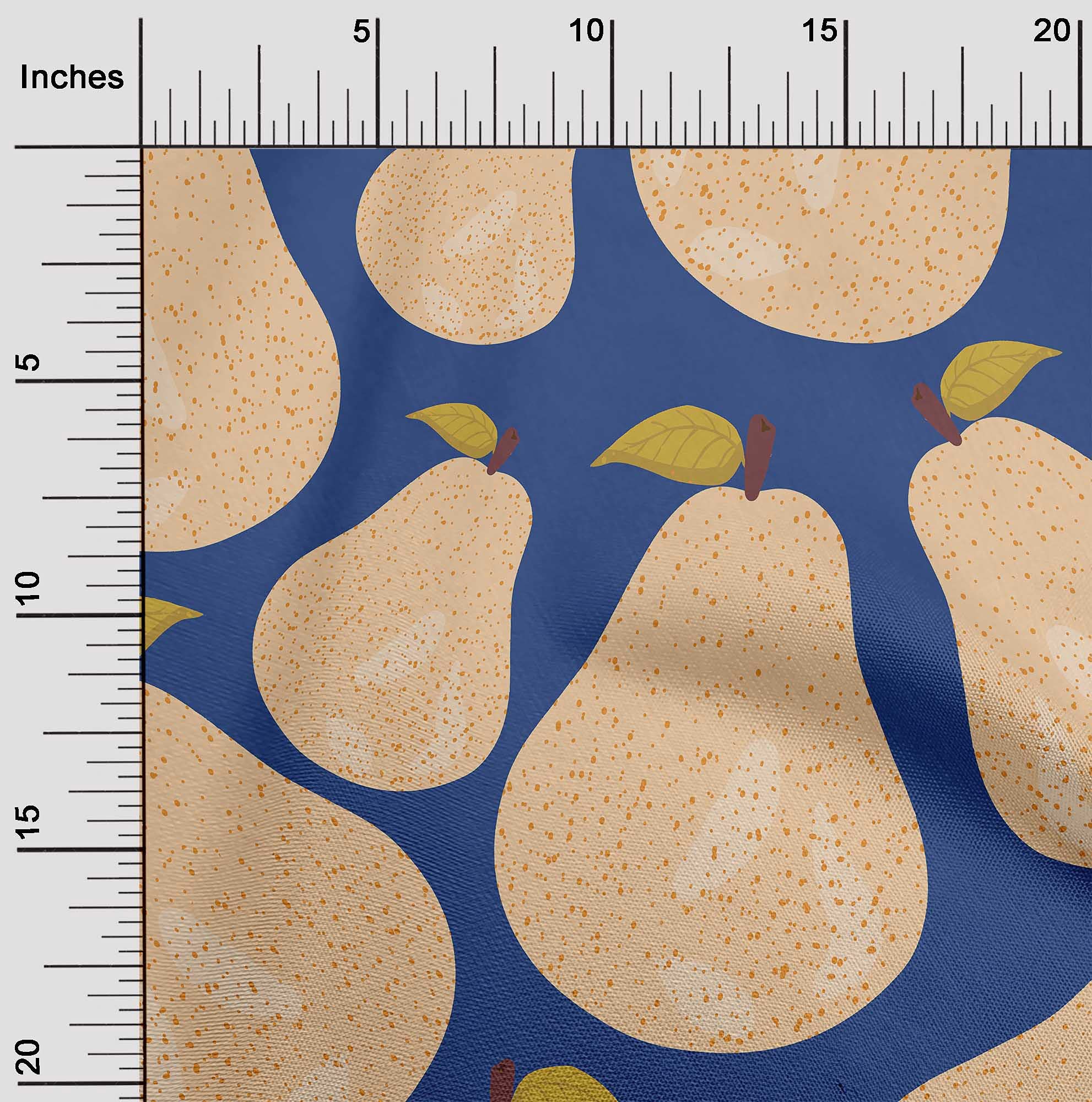 oneOone Georgette Viscose Fabric - Medium Blue Fruit Print - 42 Inch Wide by The Yard - DIY Clothing & Sewing Supplies for Dresses, Scarves & Home Decor