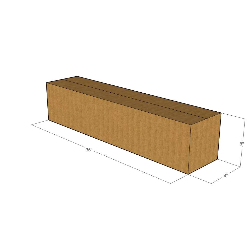 36x8x8 Inches 175 LBS ECT 32 Corrugated Shipping Boxes - Heavy Duty Cardboard Boxes for Moving, Packing & Storage - Perfect for Home, Office & Warehouse Use