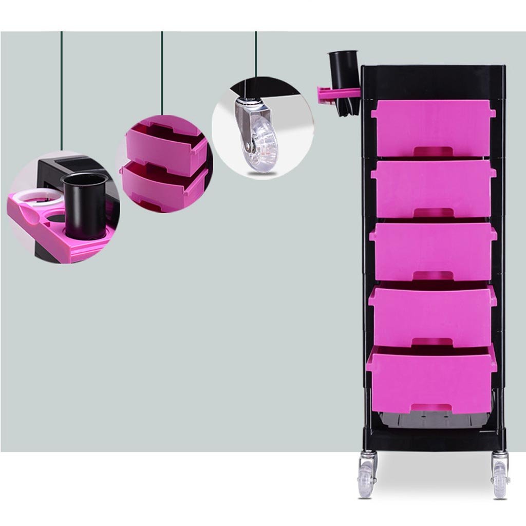 Premium MERTNK Salon Storage Cart with Drawers - Professional Beauty & Barber Tool Cabinet Trolley for Hair Stylists (Black & Purple) - Ideal for Salon Organization, Mobile Styling & Product Storage