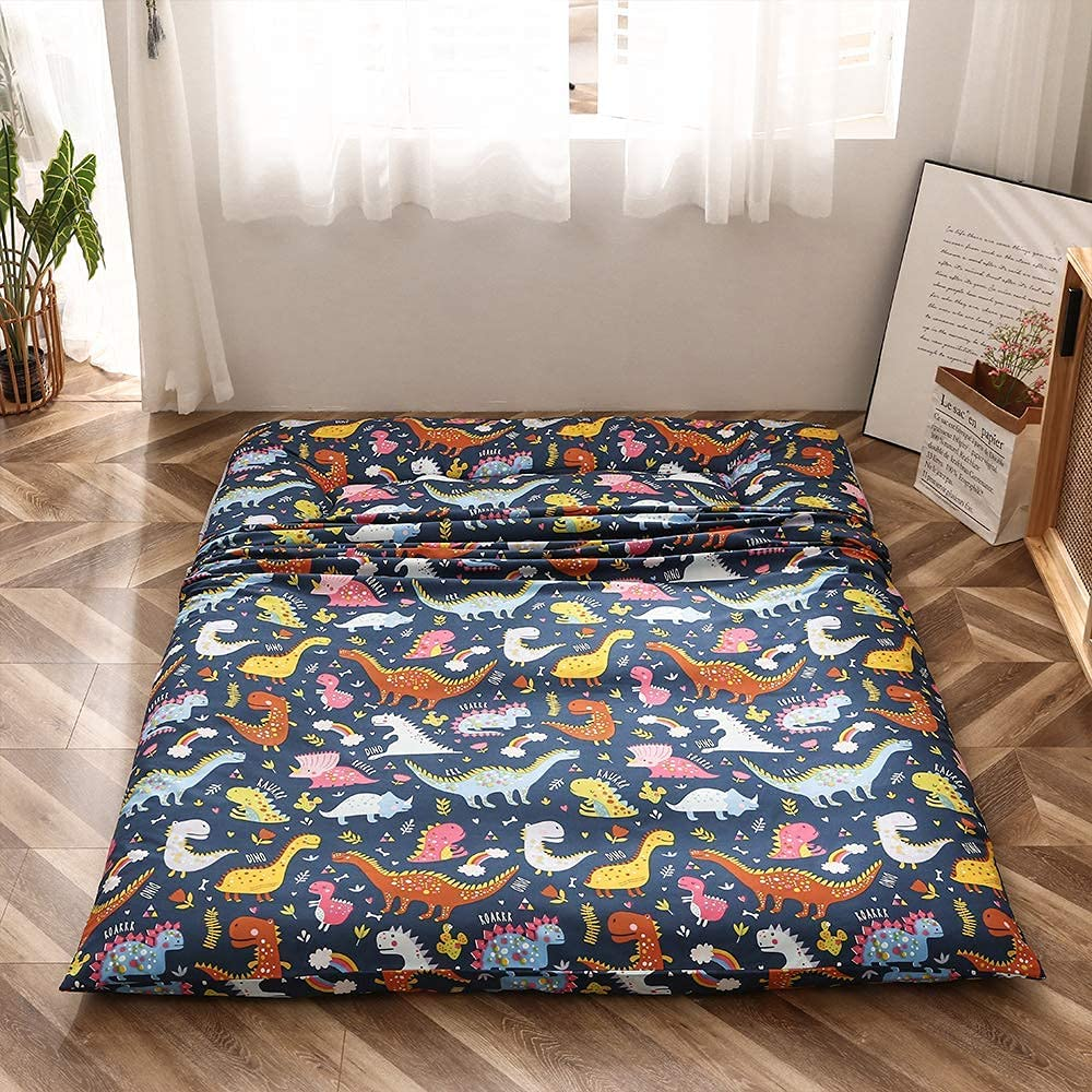 MAXYOYO Japanese Floor Futon Mattress with Dinosaur Design - Comfortable Tatami Sleeping Mat for Kids & Adults - Perfect for Bedroom, Guest Room, and Camping