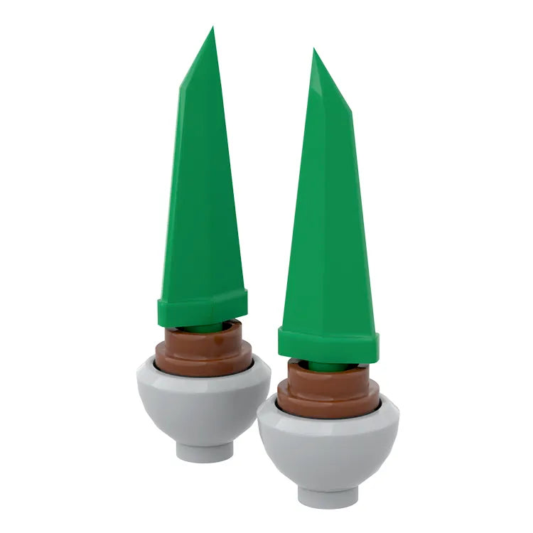 LEGO Small Plants with Light Grey Pots & Green Sword Leaf - MiniMOC Building Kit for Home Decor, Office Desk & DIY Miniature Garden Scenes