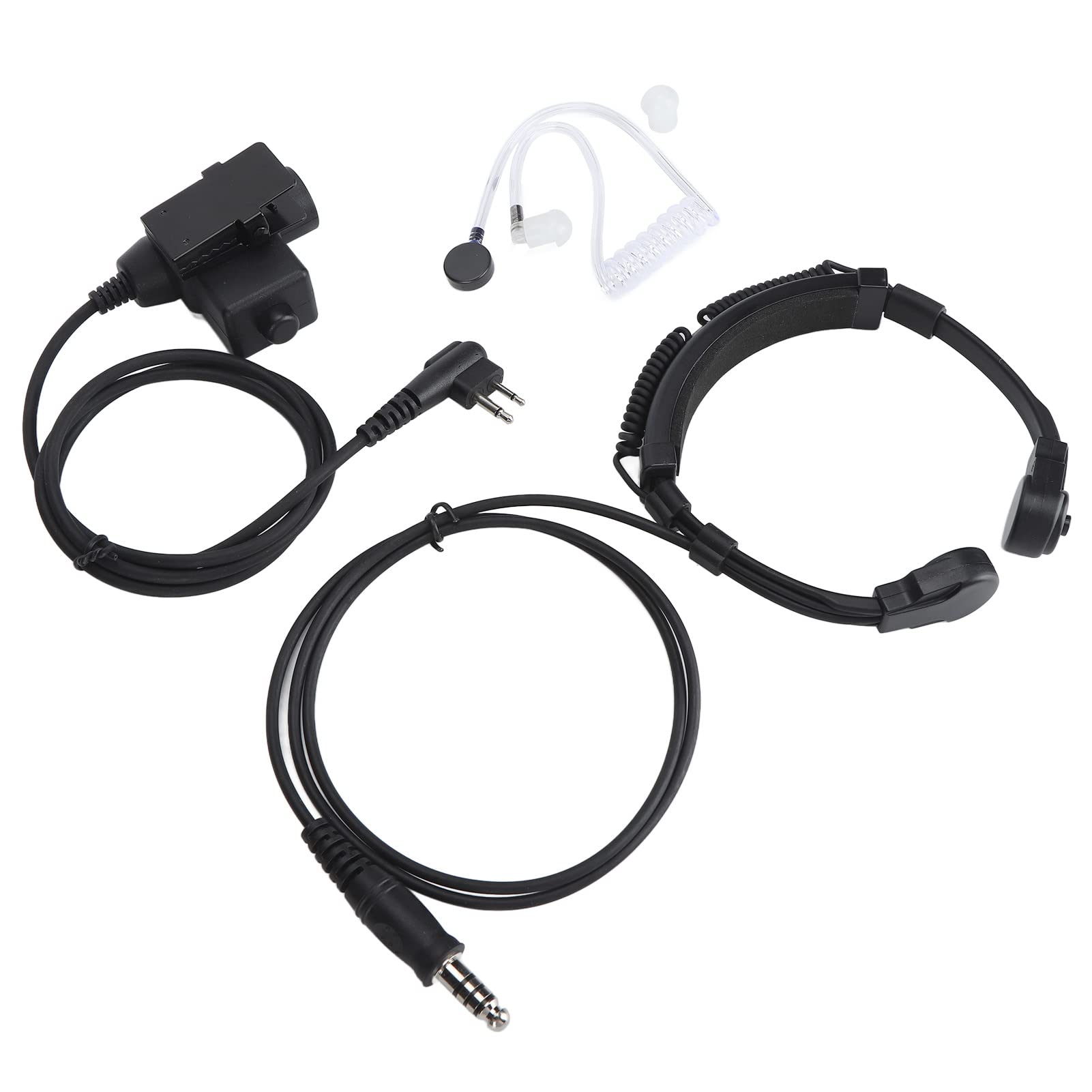 Military U94 PTT Adapter with 2 Pin 7.1mm Headset System - Push to Talk Connector for Motorola Radios (PU+PTT Material) - Perfect for Tactical Communication, Security Operations & Outdoor Adventures