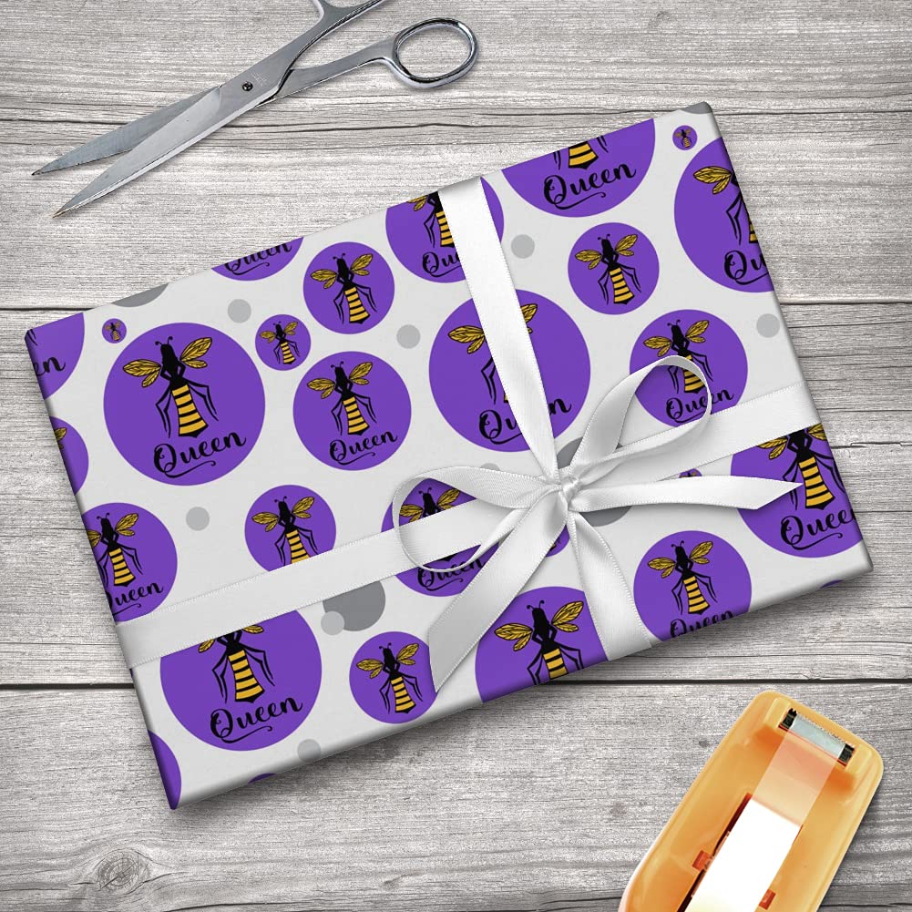 Queen Bee Gift Wrap Wrapping Paper Roll - 15