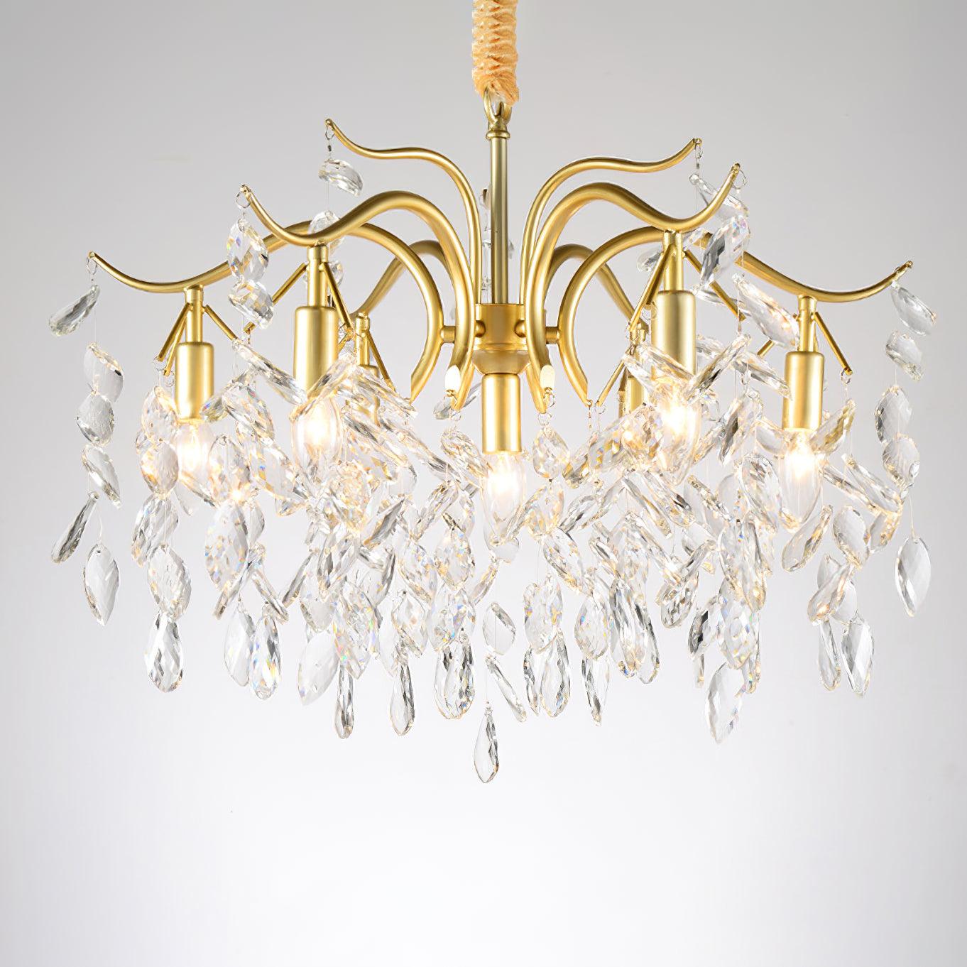 Dorale Chandelier - Elegant Crystal Ceiling Light Fixture for Dining Room, Living Room & Bedroom | Modern Home Decor Lighting