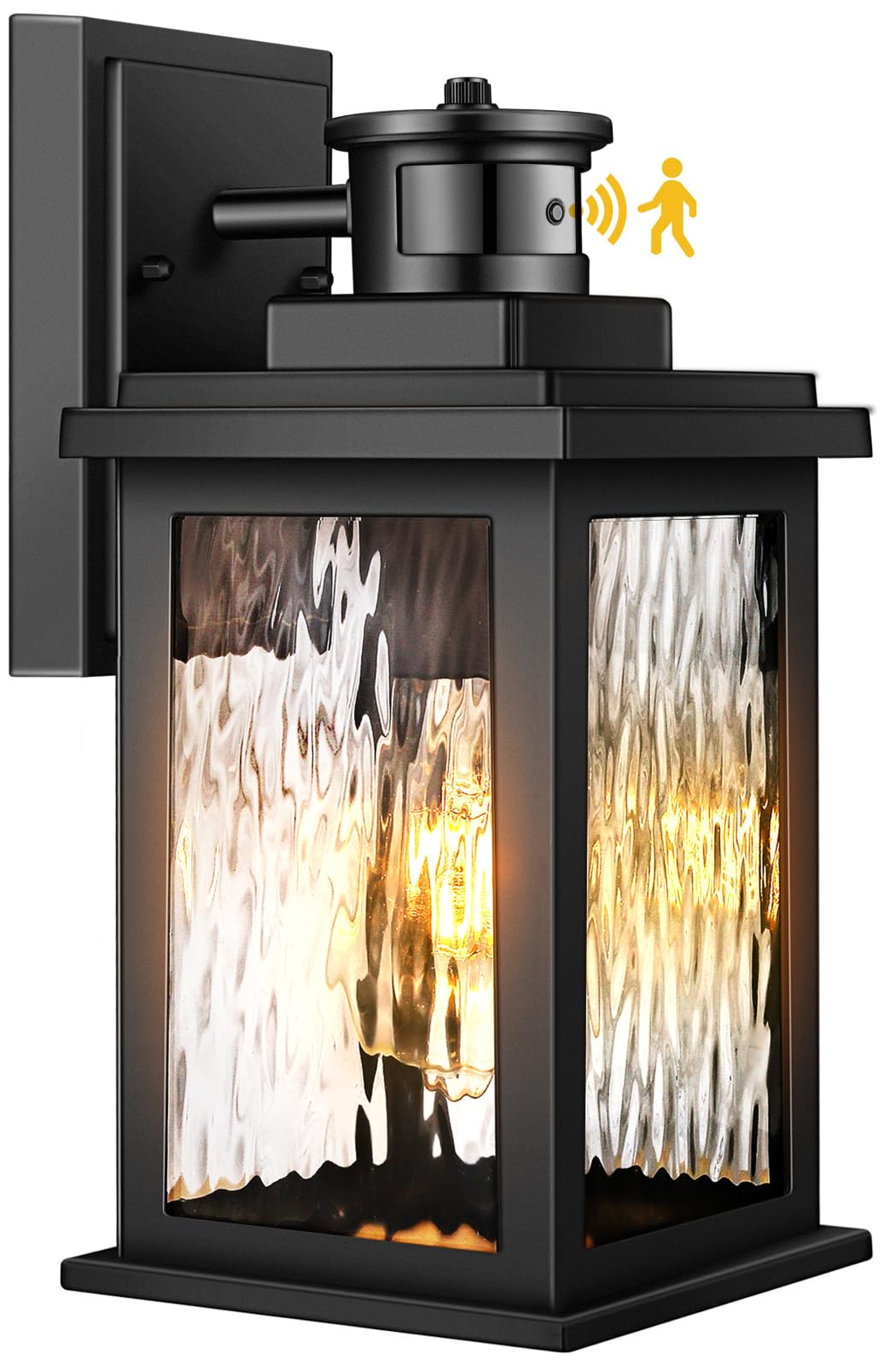 VIANIS Motion Sensor Outdoor Porch Lights - Dusk to Dawn Wall Lantern, Waterproof & Anti-Rust Matte Black Exterior Light Fixture for House, Patio, Garage - Perfect for Entryway Lighting, Backyard Security, and Front Door Illumination