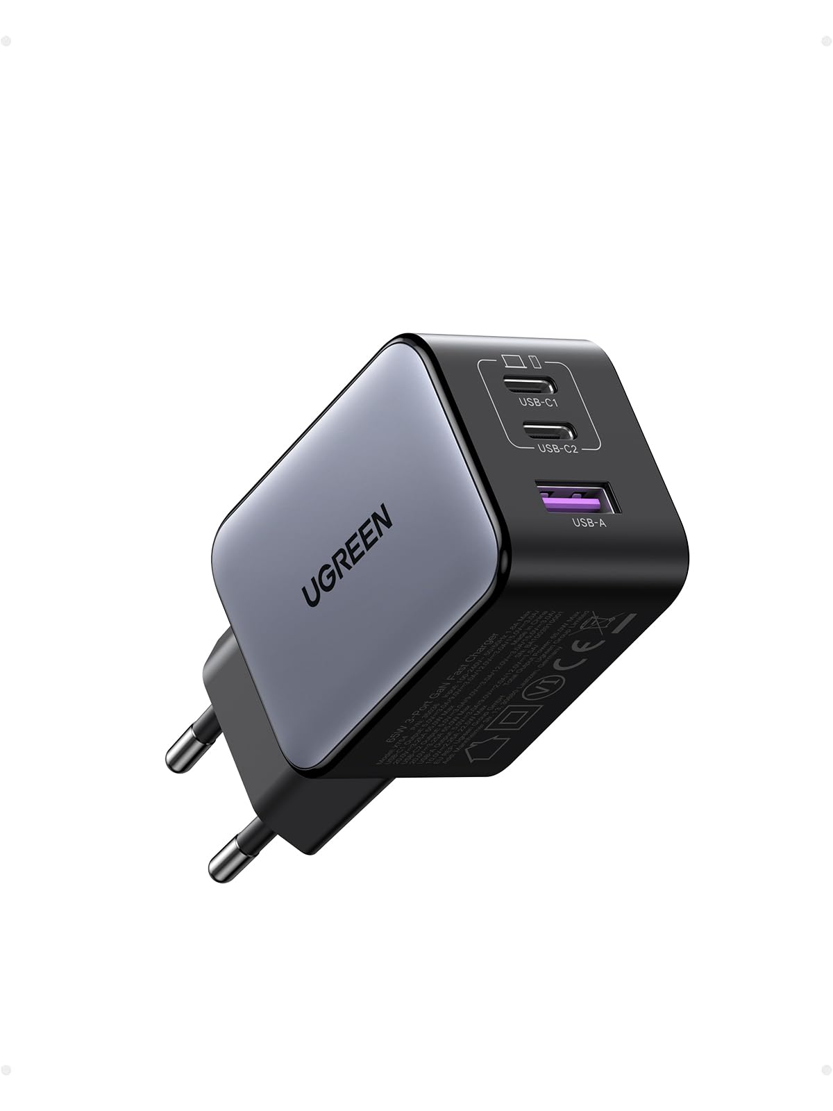 UGREEN Nexode X 65W GaN Fast Charger with 3 Ports - USB C PD Charger for iPhone 16/15/14/13/12/11, Galaxy S24/S23/S22 Ultra, Pixel, iPad, MacBook Air/Pro M3/M2/M1 - Compact Travel Charger for Home, Office & On-the-Go