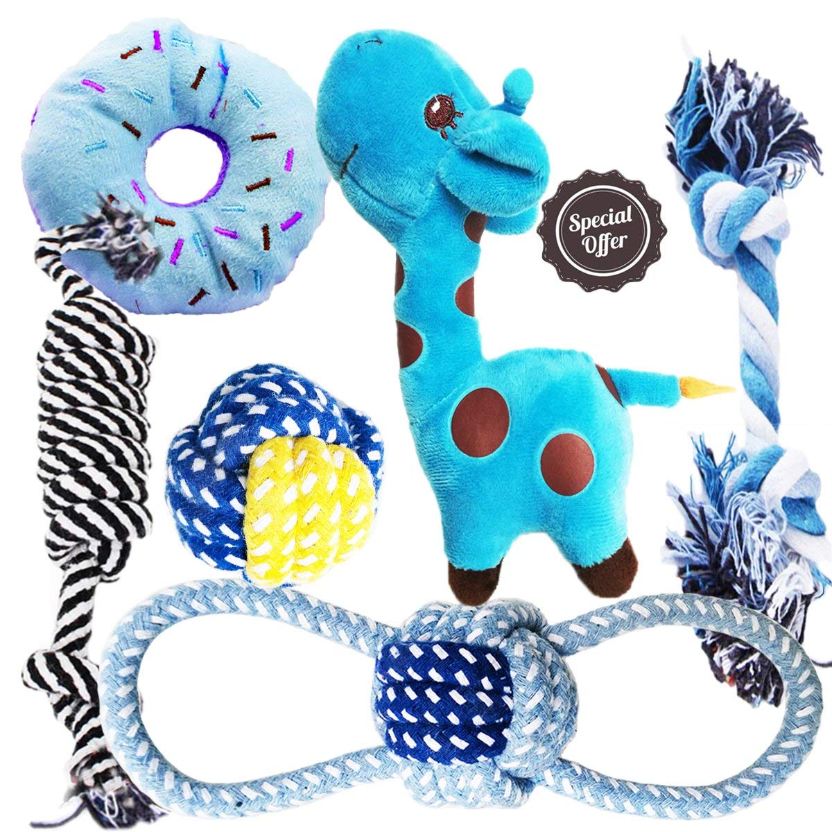 BUIBIIU Small Dog Chew Toys - 6 Pack Durable Squeaky Teething Toys for Chihuahua, Pomeranian, Corgi & Poodle Puppies - Perfect for Indoor Play, Training Rewards & Anxiety Relief
