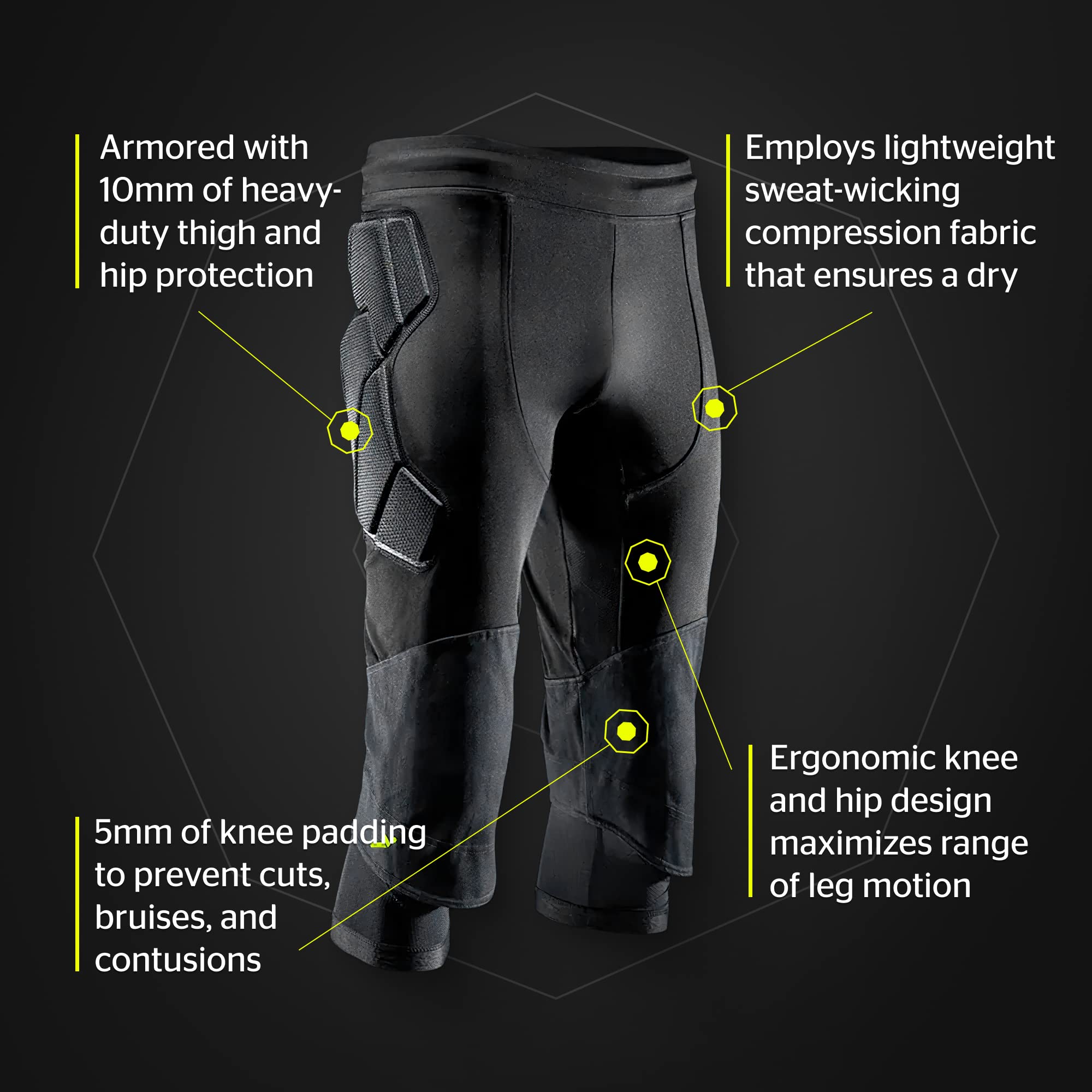 Storelli ExoShield Goalkeeper Pants - High-Impact Protection Soccer Pants with Sweat-Wicking & UV-Resistant Fabric for Goalkeepers | Perfect for Training, Matches & Outdoor Sports