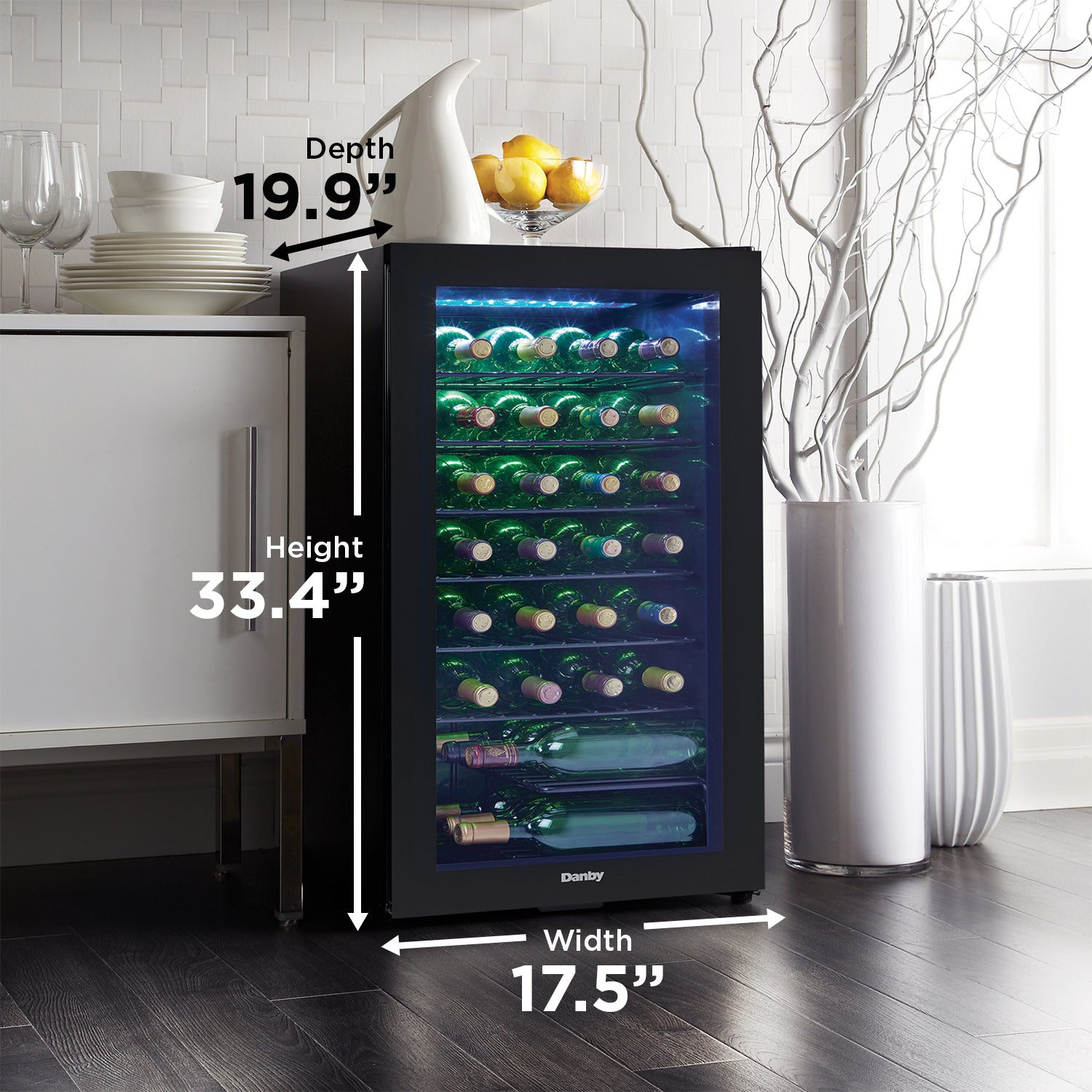 Danby DWC036A2BDB 36-Bottle Freestanding Wine Cooler - Black | Dual Zone Temperature Control | Perfect for Home Bars, Restaurants & Wine Cellars