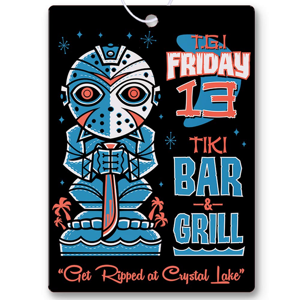 Friday the 13th Tiki Bar Car Air Freshener - Tropical Escape Scent for Cars | Pop Culture Novelty Gift for Horror Fans & Summer Road Trips