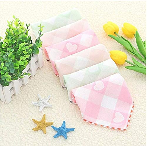 B.H Women's Cotton Check Face Towel - 6 Pack Soft Absorbent Washcloths (25x25cm, Multicolor) | Perfect for Skincare, Makeup Removal & Spa Use