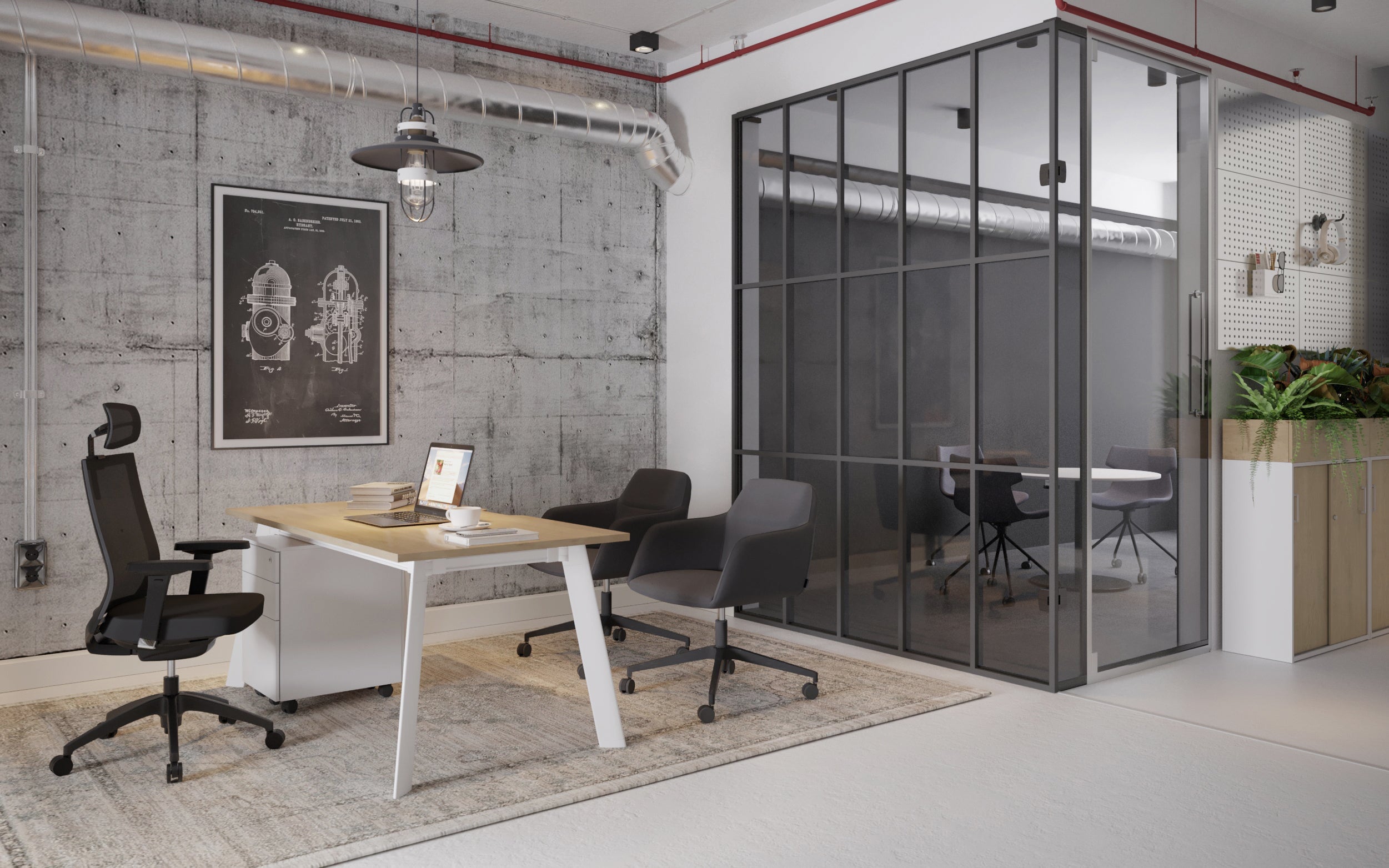 Adjustable Height Executive Desk 55