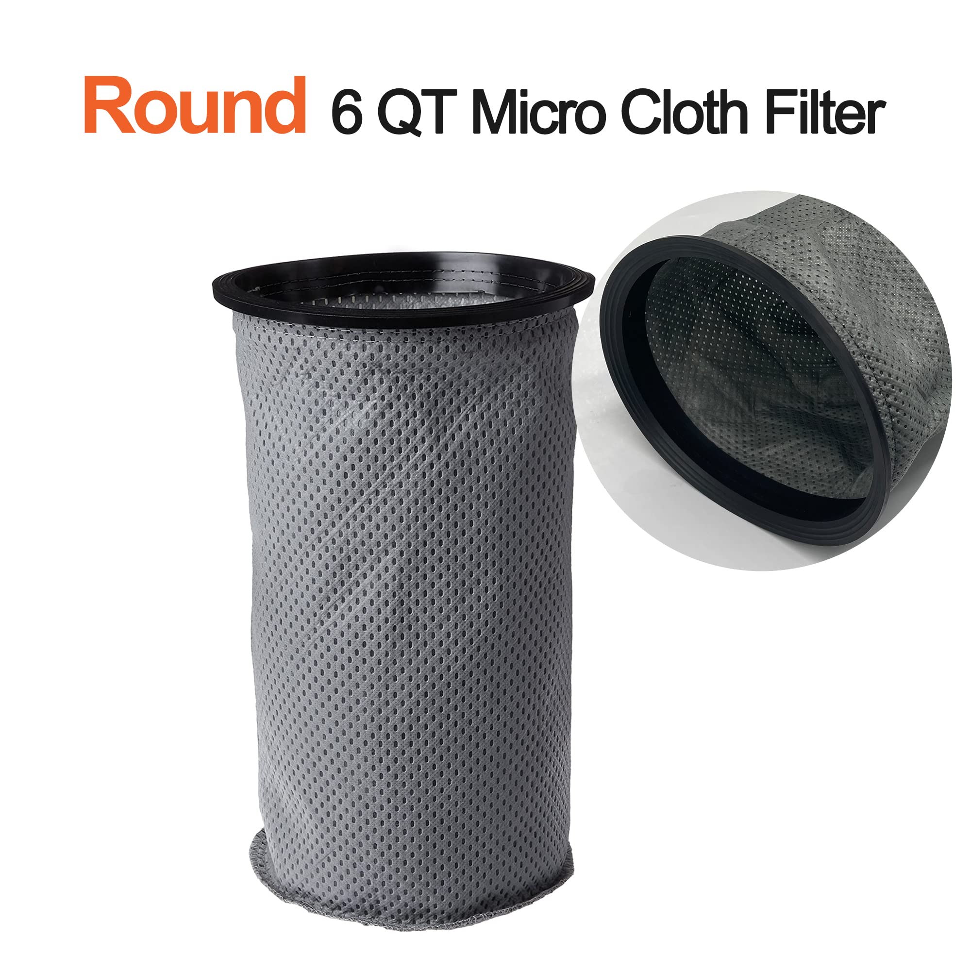 Smilefil Round 6QT Intercept Micro Filter Paper Bags 100431 & Reusable Micro Cloth Filter Bags 100564 - Replacement for Proteam 6 Quart Backpack Vacuum Cleaners - Perfect for Commercial Cleaning, Office Maintenance, and Home Deep Cleaning