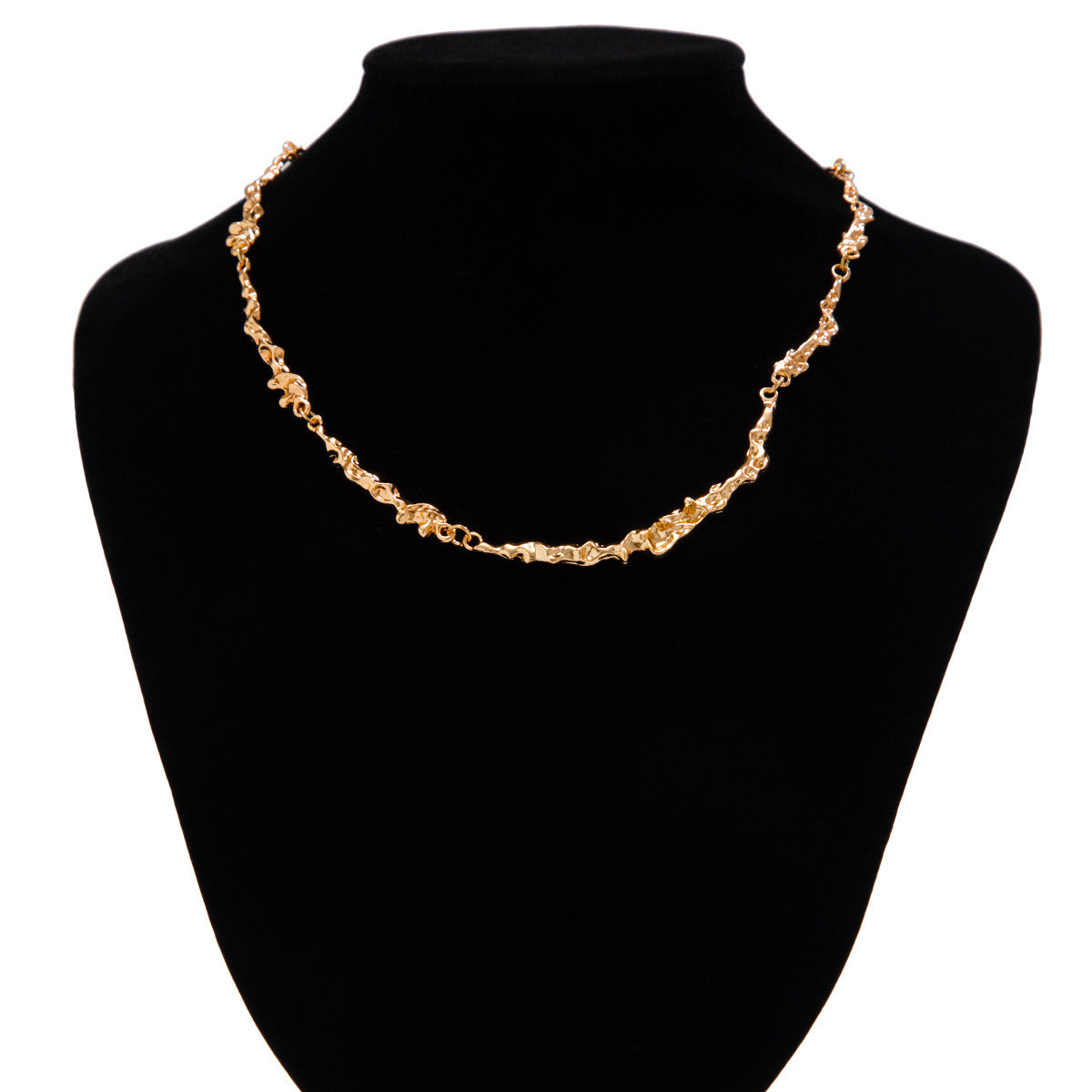 Trendy Irregular Molten Unisex Chain Necklace HN2700 - Perfect for Casual Outfits, Layering & Gift Giving