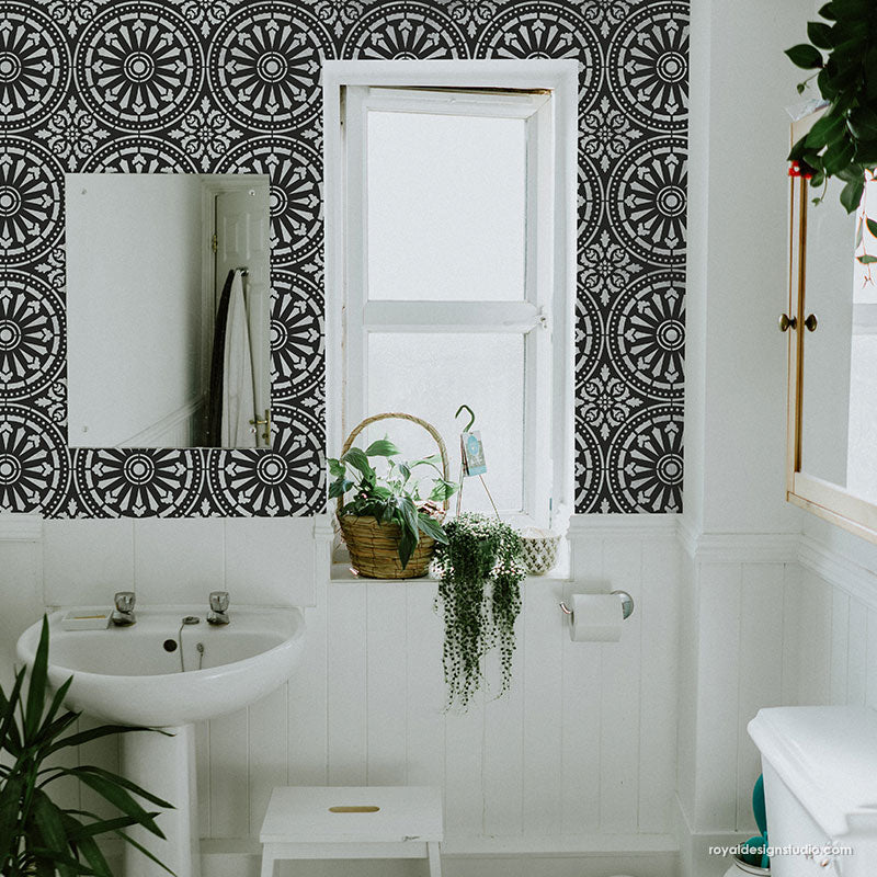 Delicate Tile Stencil - Reusable DIY Wall & Floor Stenciling Kit for Home Decor, Bathroom & Kitchen Renovation | Perfect for Creating Custom Patterns on Ceramic, Porcelain & Concrete Tiles
