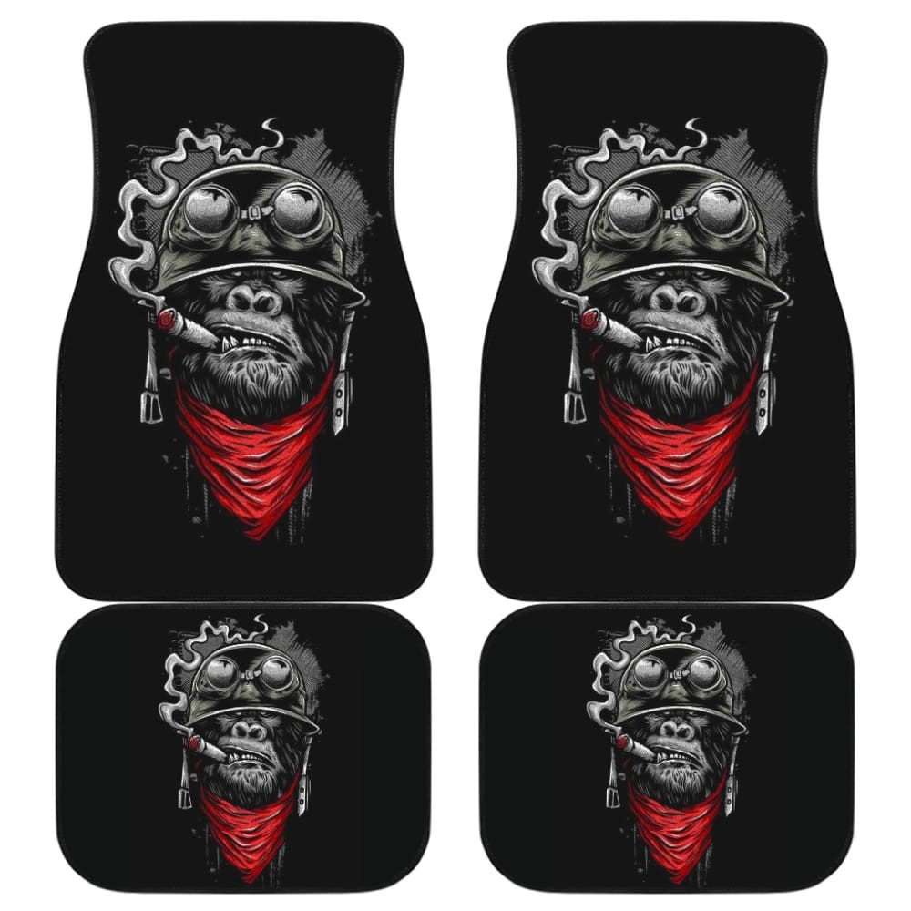 Badass Monkey Smoking Car Floor Mats 211801 - Premium Custom Car Mats for SUV, Truck & Sedan - Funny & Unique Car Accessories for Men - Perfect for Road Trips, Gifts & Car Enthusiasts
