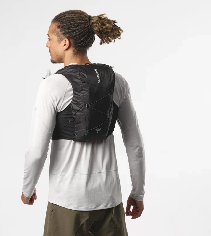 Salomon Active Skin 8 Hydration Running Vest - Lightweight Breathable Water Pack for Trail Runners & Hikers - Perfect for Long Distance Training & Outdoor Adventures